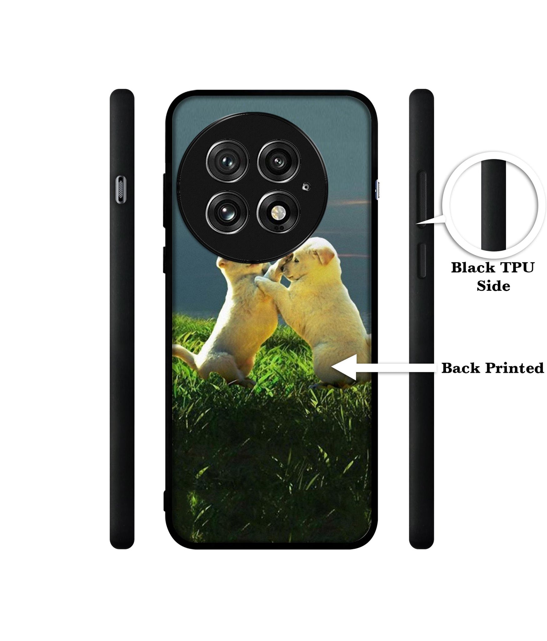 Puppy Couple Sunset Design Designer 2D Printed Back Case Cover for OnePlus 13 5G