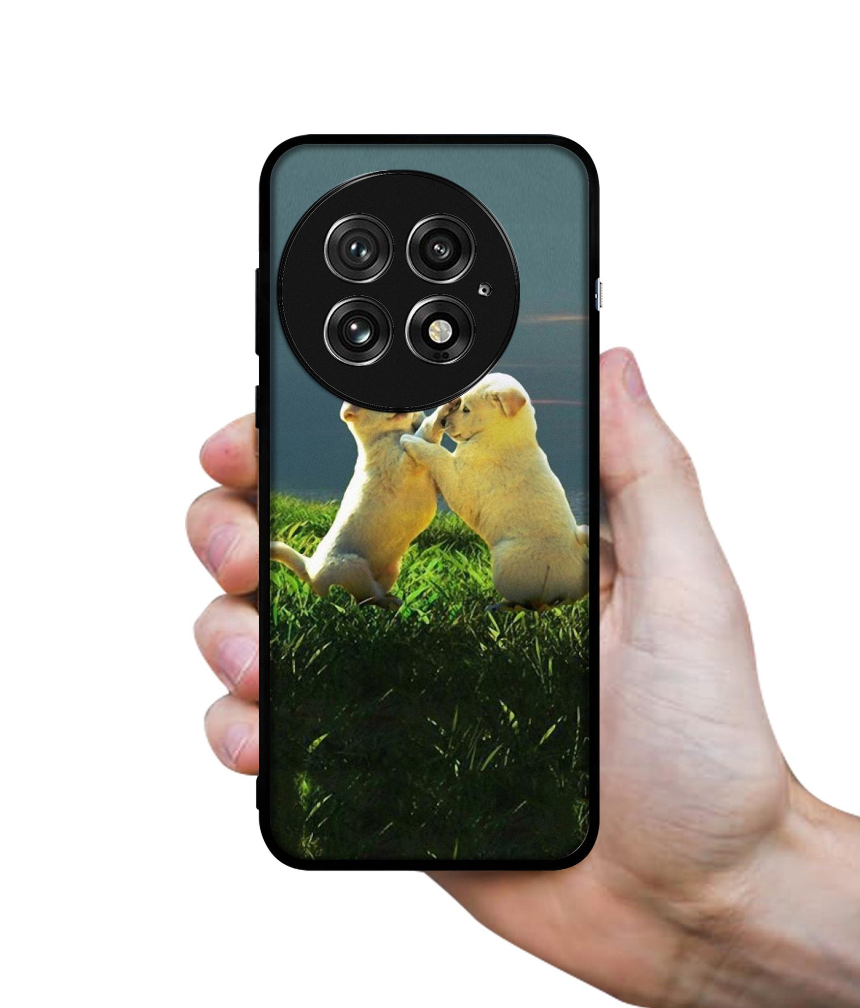 Puppy Couple Sunset Design Designer 2D Printed Back Case Cover for OnePlus 13 5G