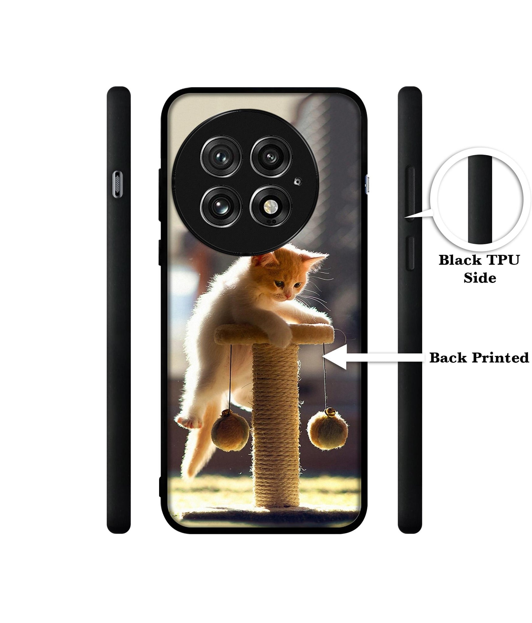 Cat Climbing Design Designer 2D Printed Back Case Cover for OnePlus 13 5G