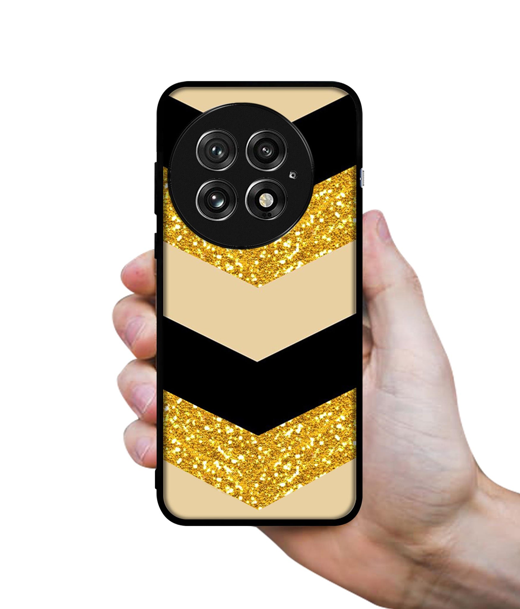 Black & Gold Design Designer 2D Printed Back Case Cover for OnePlus 13 5G