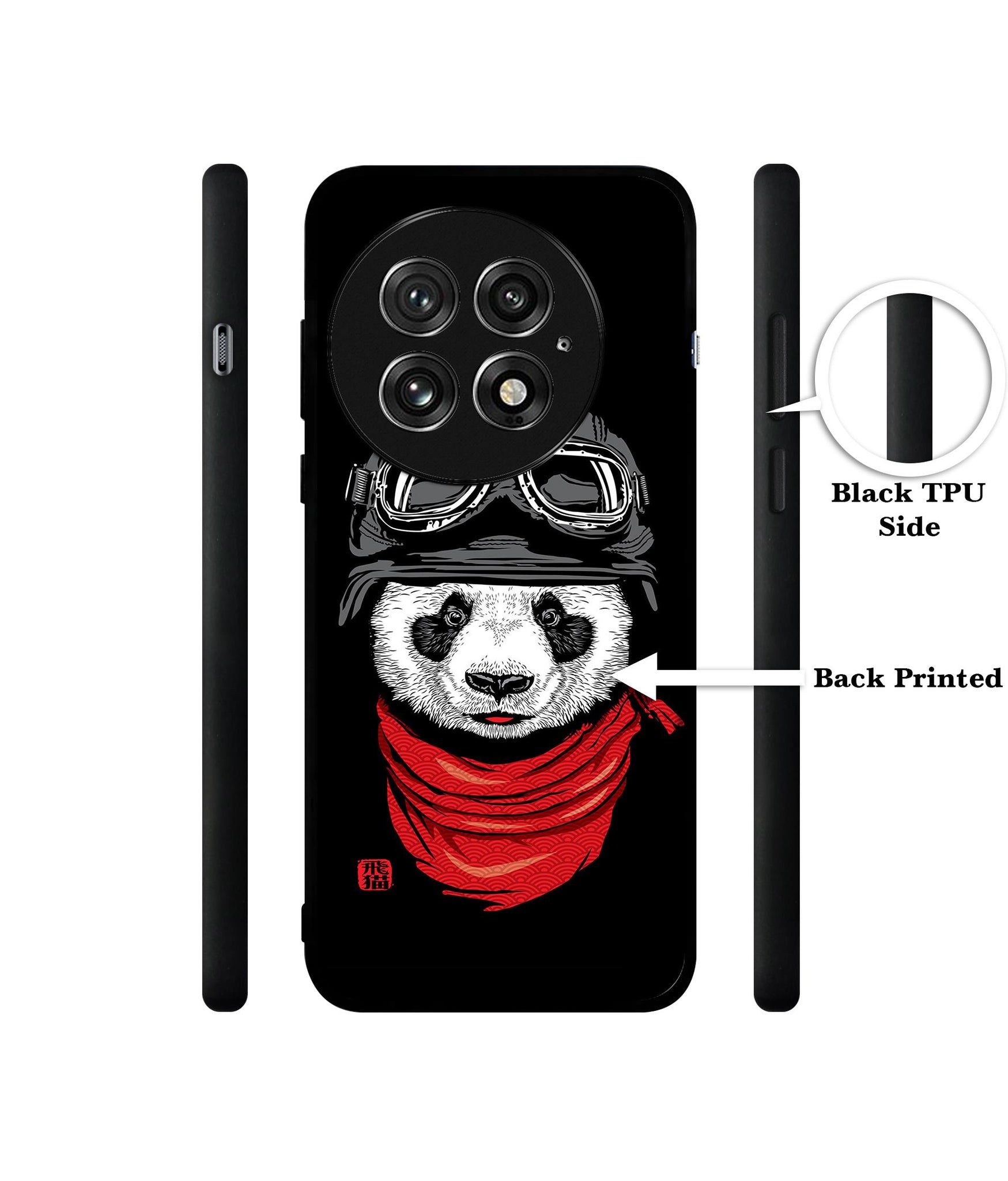 Biker Panda Design Designer 2D Printed Back Case Cover for OnePlus 13 5G