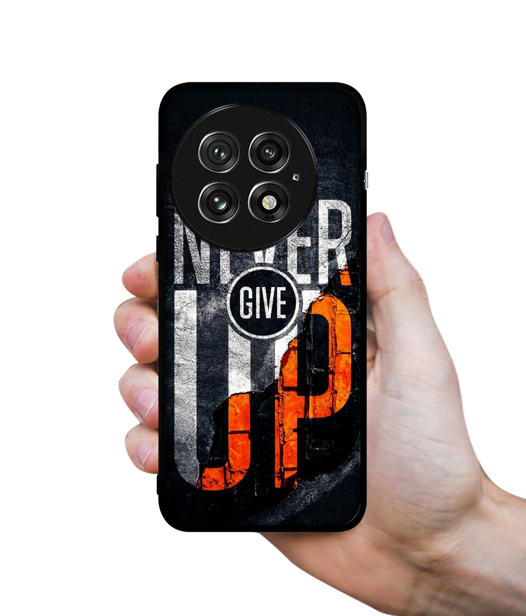 Never Give Up Design Designer 2D Printed Back Case Cover for OnePlus 13 5G