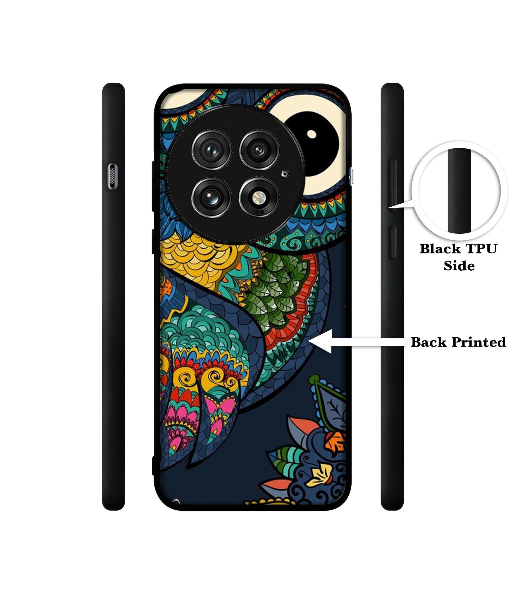 Owl Illustration Design Designer 2D Printed Back Case Cover for OnePlus 13 5G