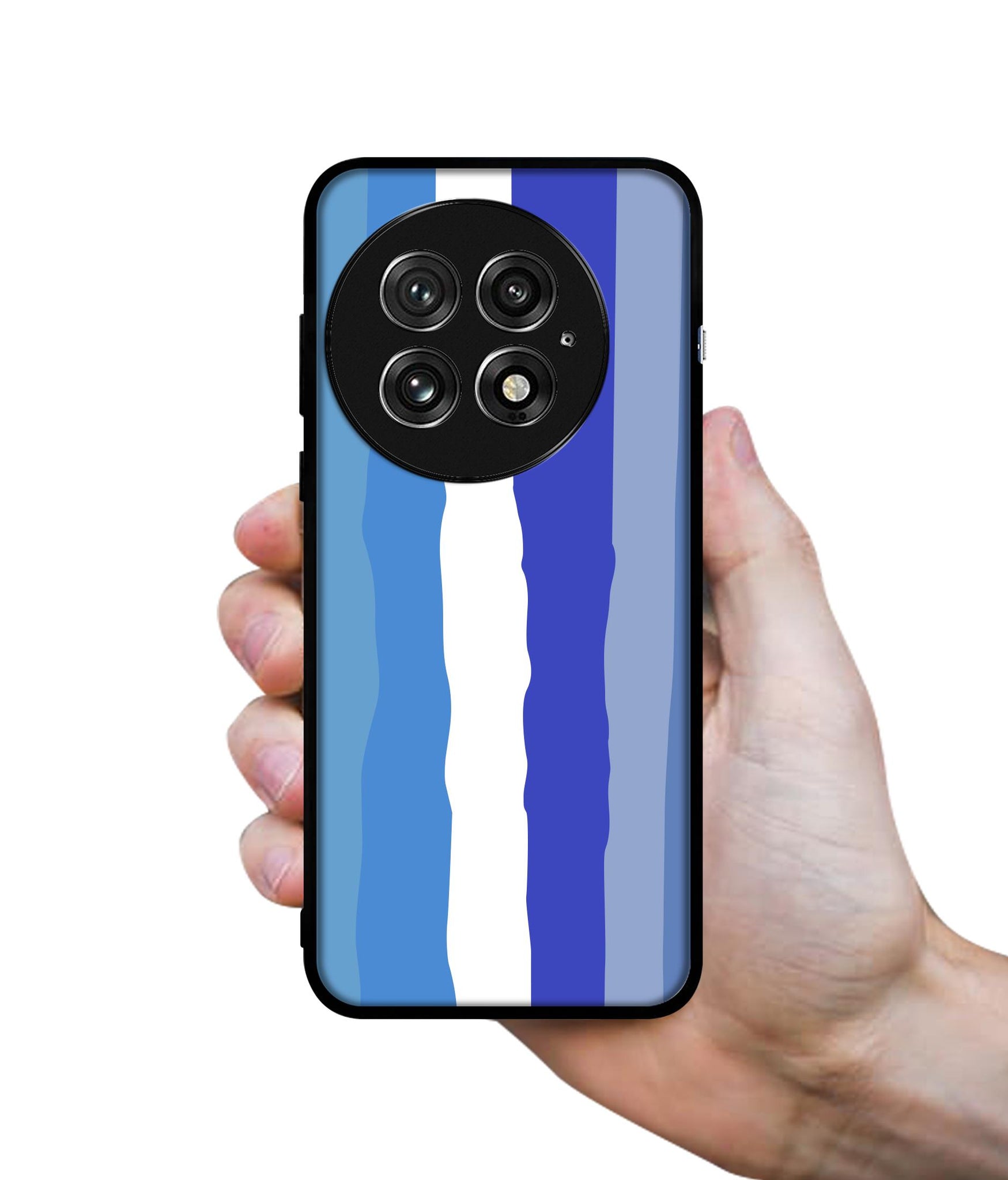 Blue Stripes Rainbow Design Designer 2D Printed Back Case Cover for OnePlus 13 5G