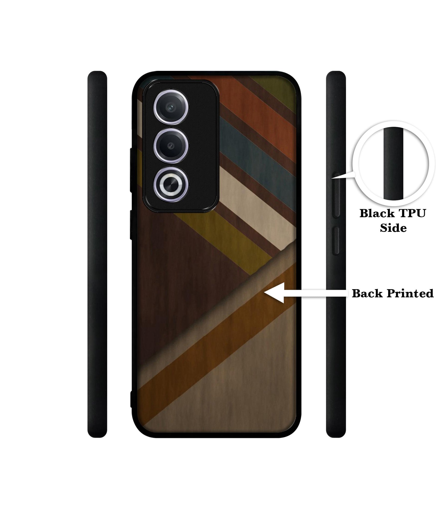 Colorful Wooden Pattern Design Designer 2D Printed Back Case Cover for Oppo A3 Pro 5G / K12x 5G