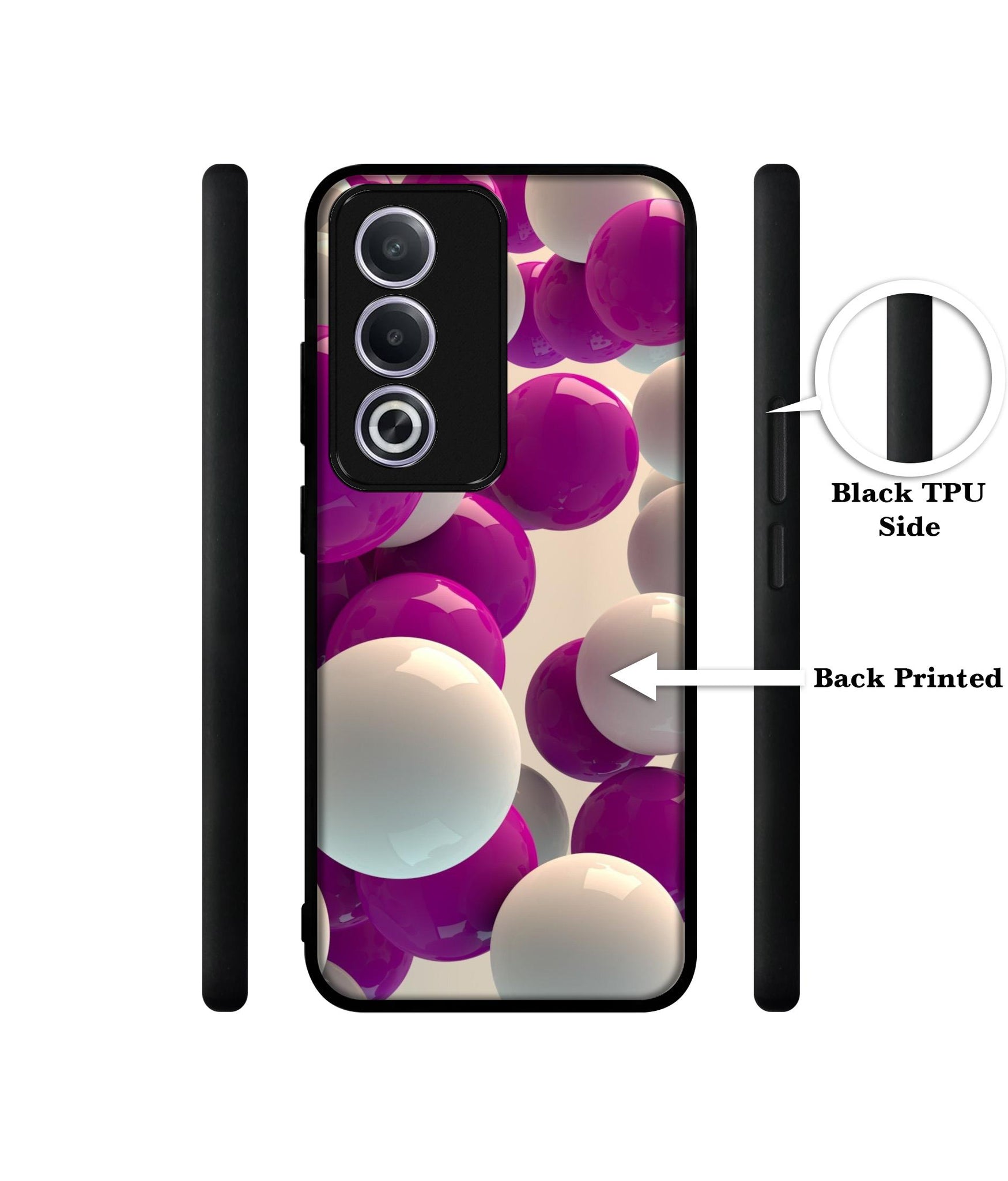 3D Balloons Design Designer 2D Printed Back Case Cover for Oppo A3 Pro 5G / K12x 5G