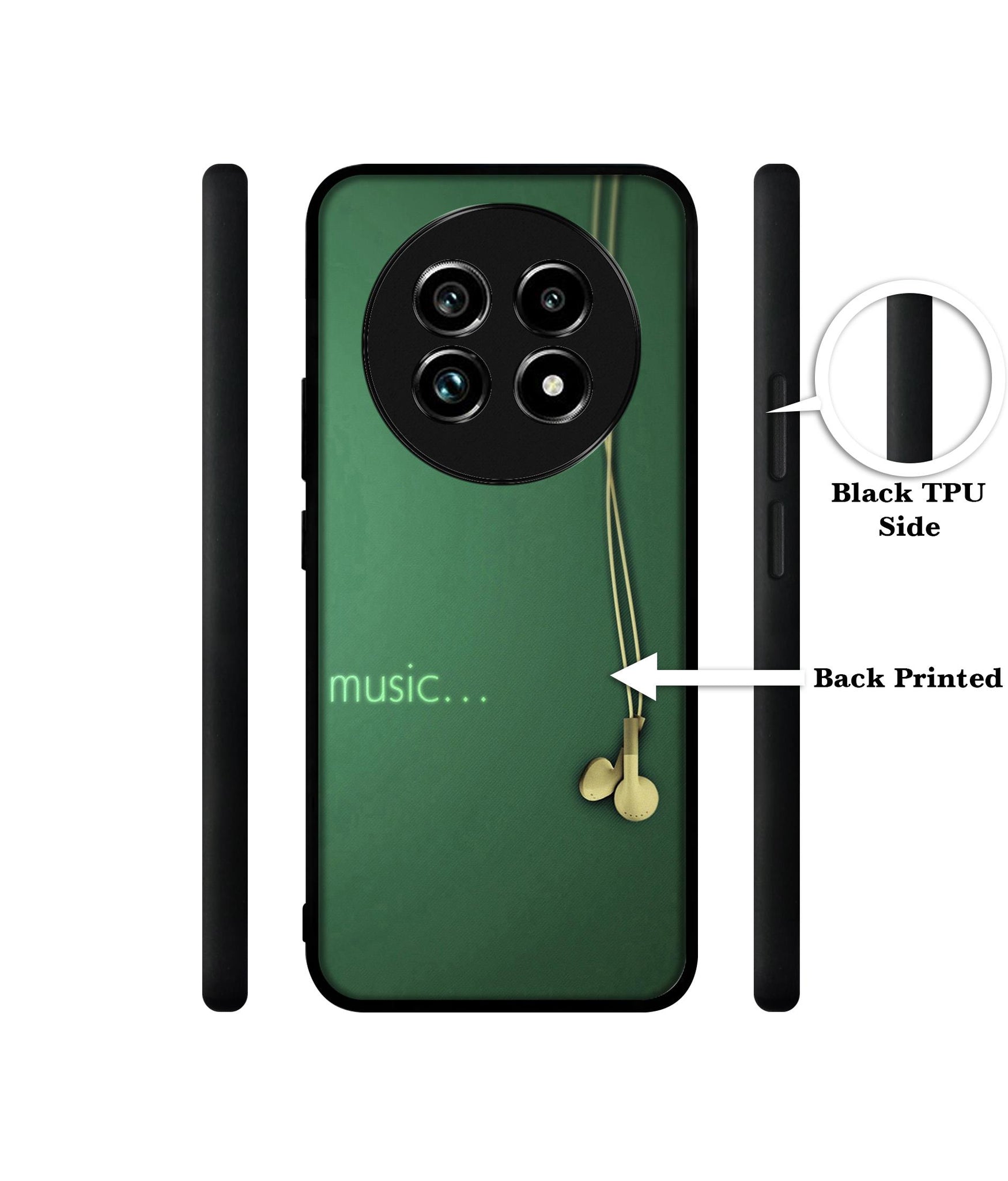 Headphone Music Design Designer 2D Printed Back Case Cover for Realme 13 Plus 5G / P1 Speed 5G