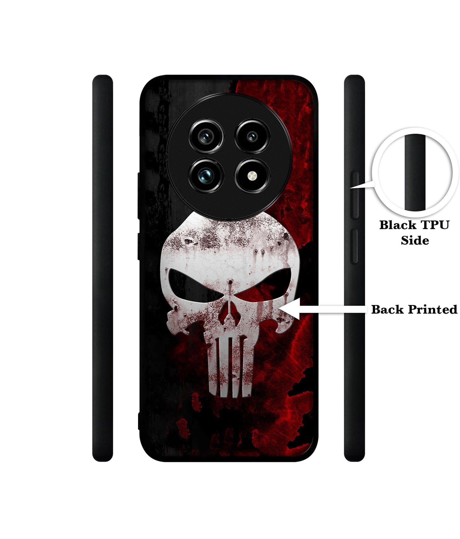 Punisher Skull Design Designer 2D Printed Back Case Cover for Realme 13 Plus 5G / P1 Speed 5G