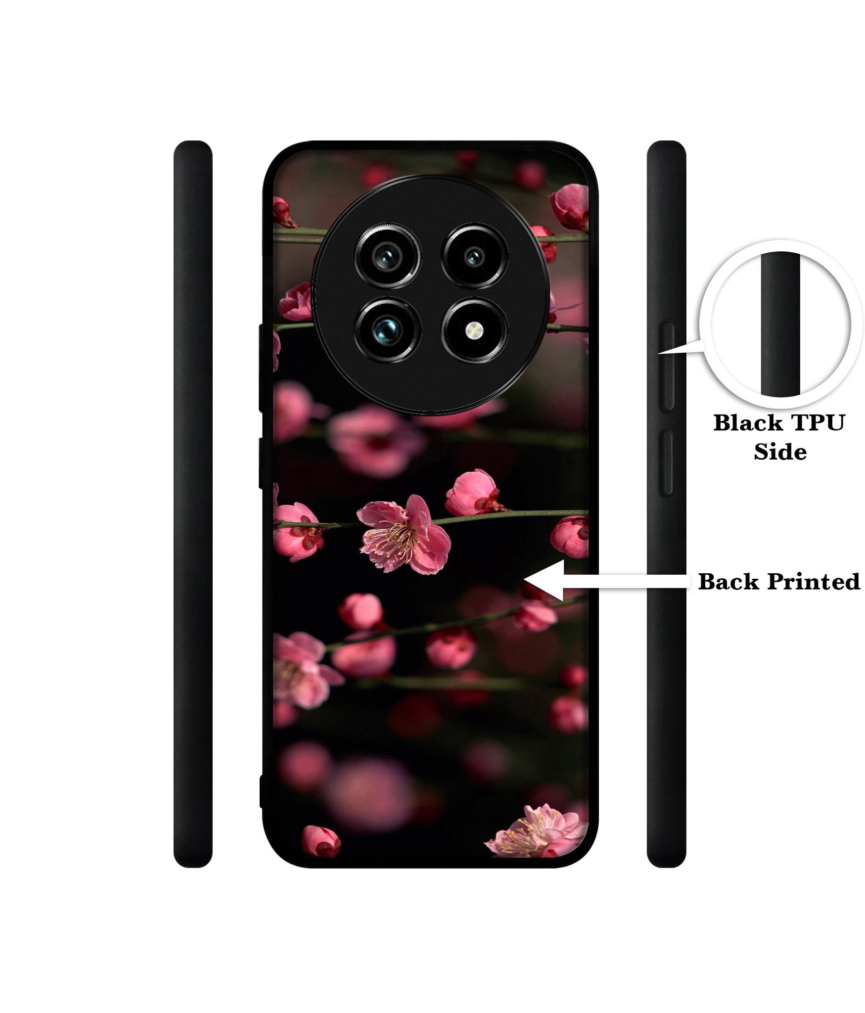 Pink Flowers Design Designer 2D Printed Back Case Cover for Realme 13 Plus 5G / P1 Speed 5G