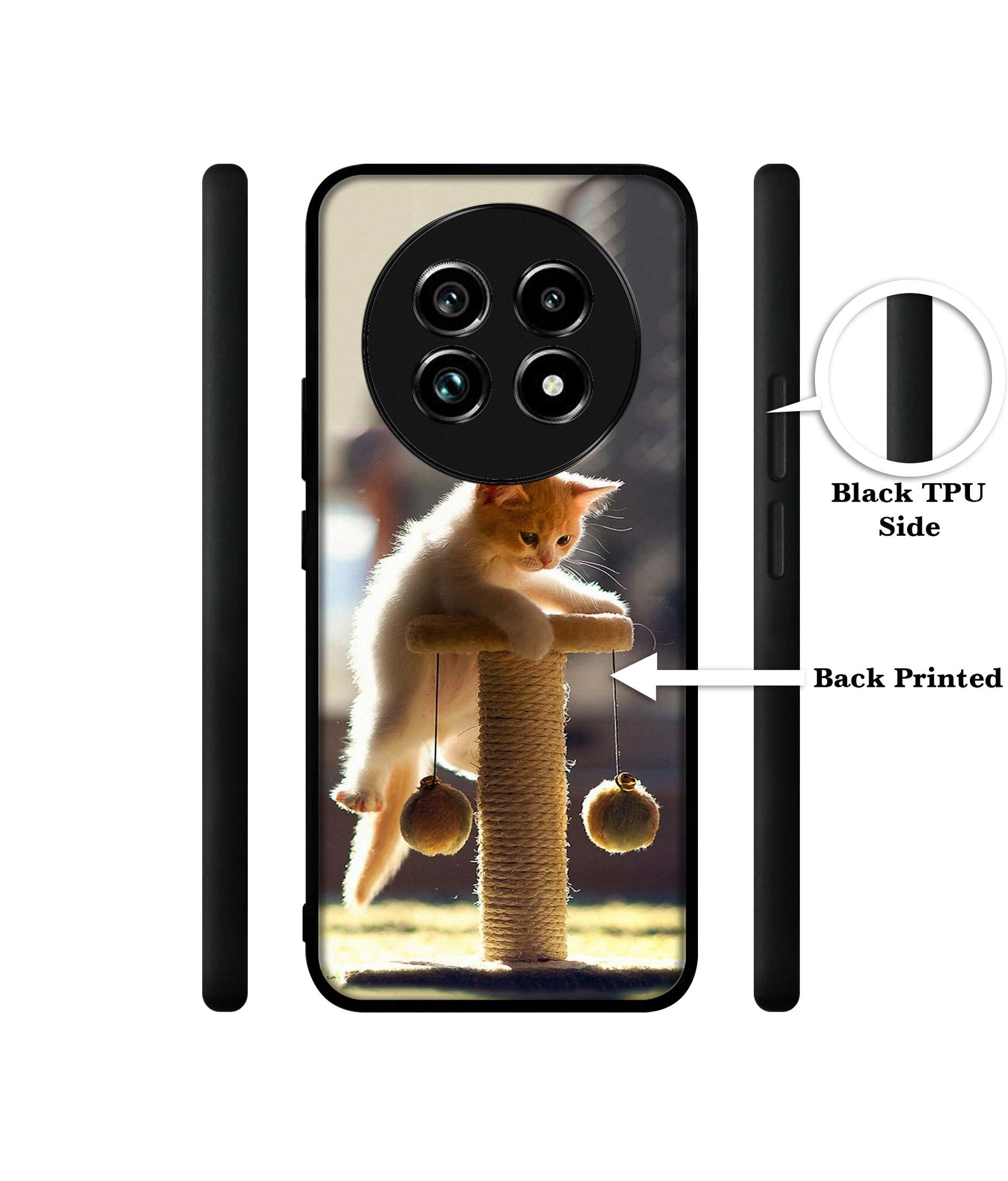Cat Climbing Design Designer 2D Printed Back Case Cover for Realme 13 Plus 5G / P1 Speed 5G
