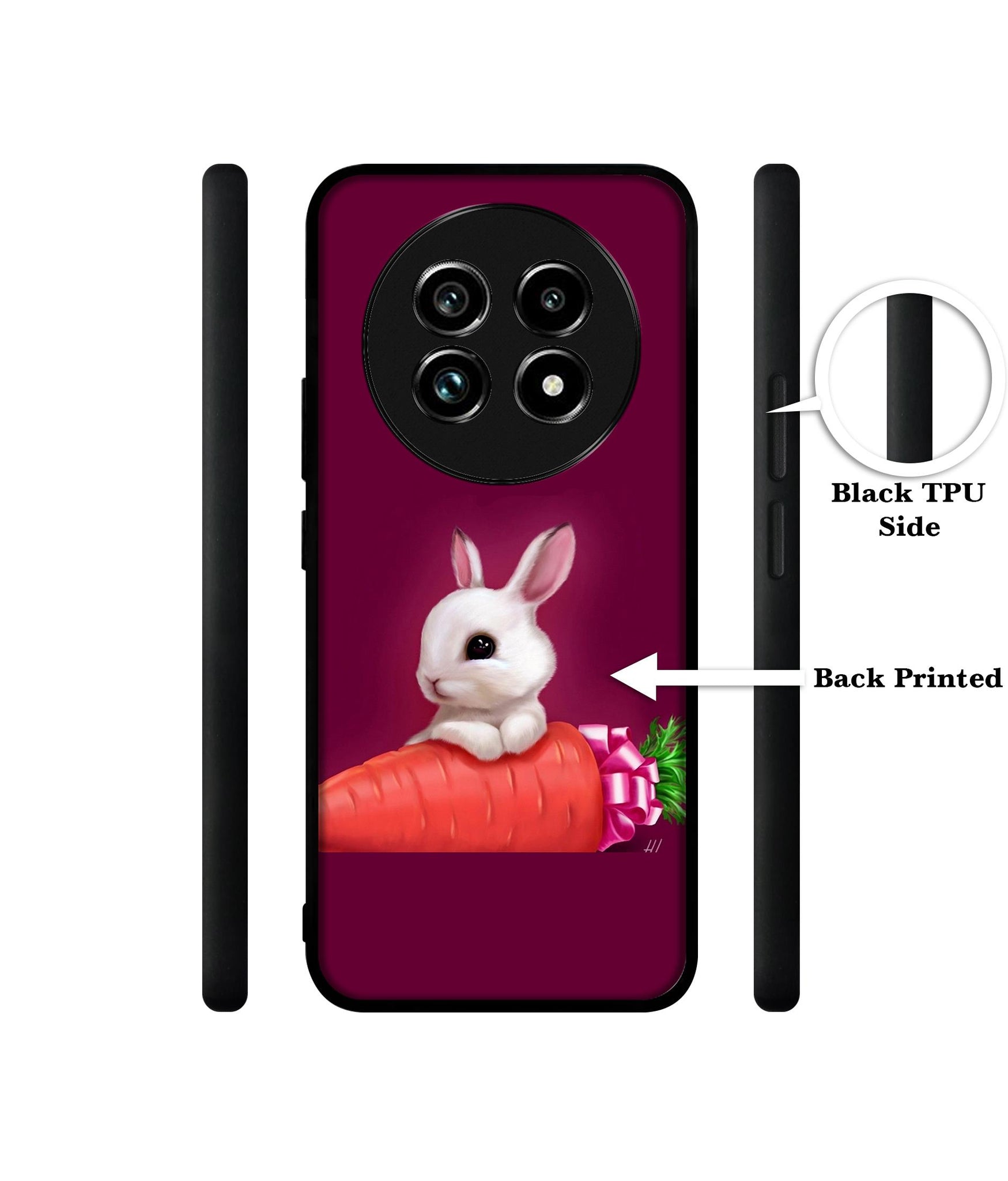 Bunny With Carrot Design Designer 2D Printed Back Case Cover for Realme 13 Plus 5G / P1 Speed 5G