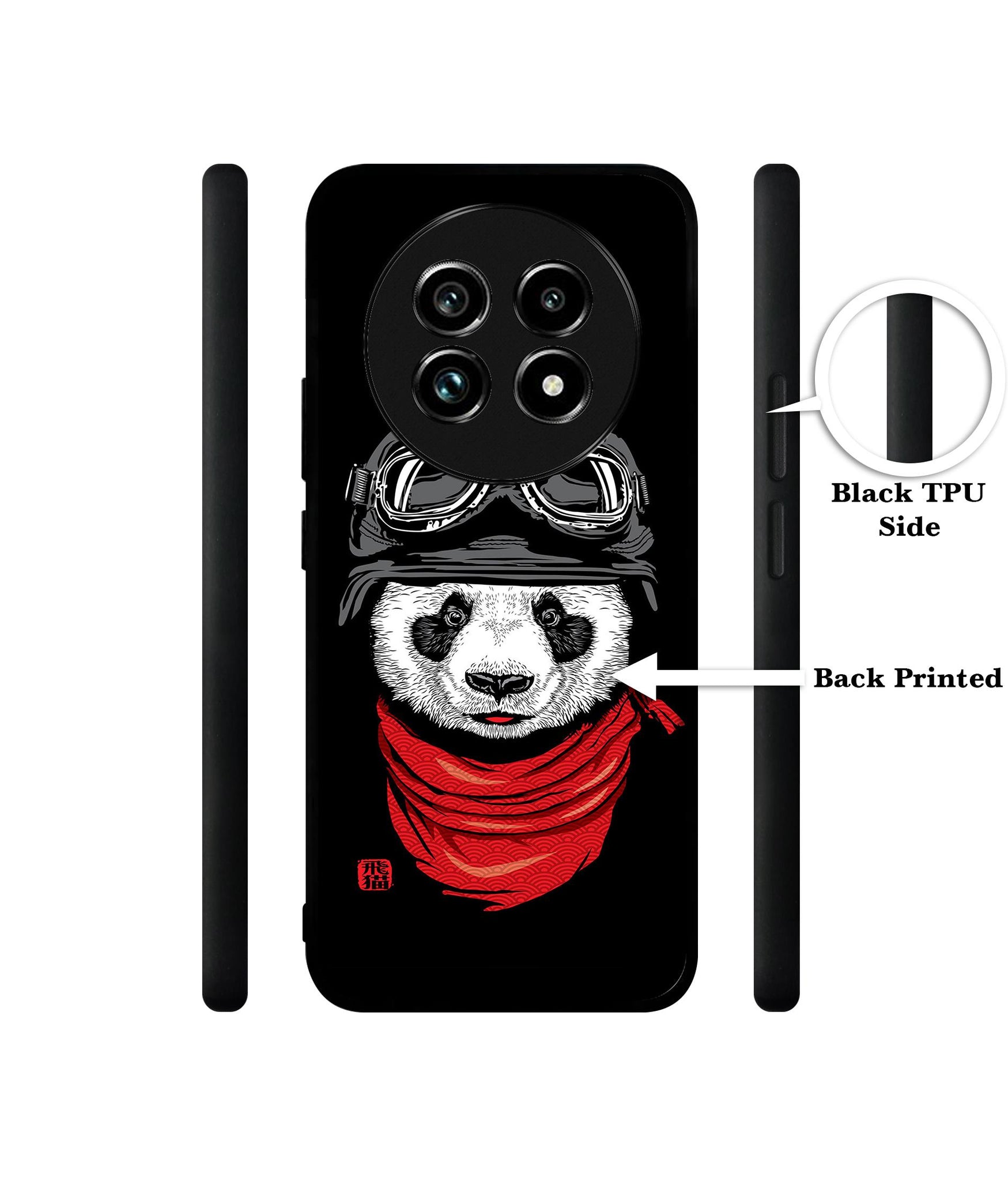 Biker Panda Design Designer 2D Printed Back Case Cover for Realme 13 Plus 5G / P1 Speed 5G