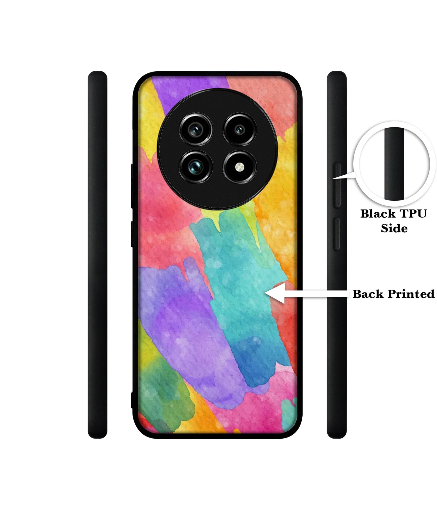 Water Paint Colorful Abstract Design Designer 2D Printed Back Case Cover for Realme 13 Plus 5G / P1 Speed 5G