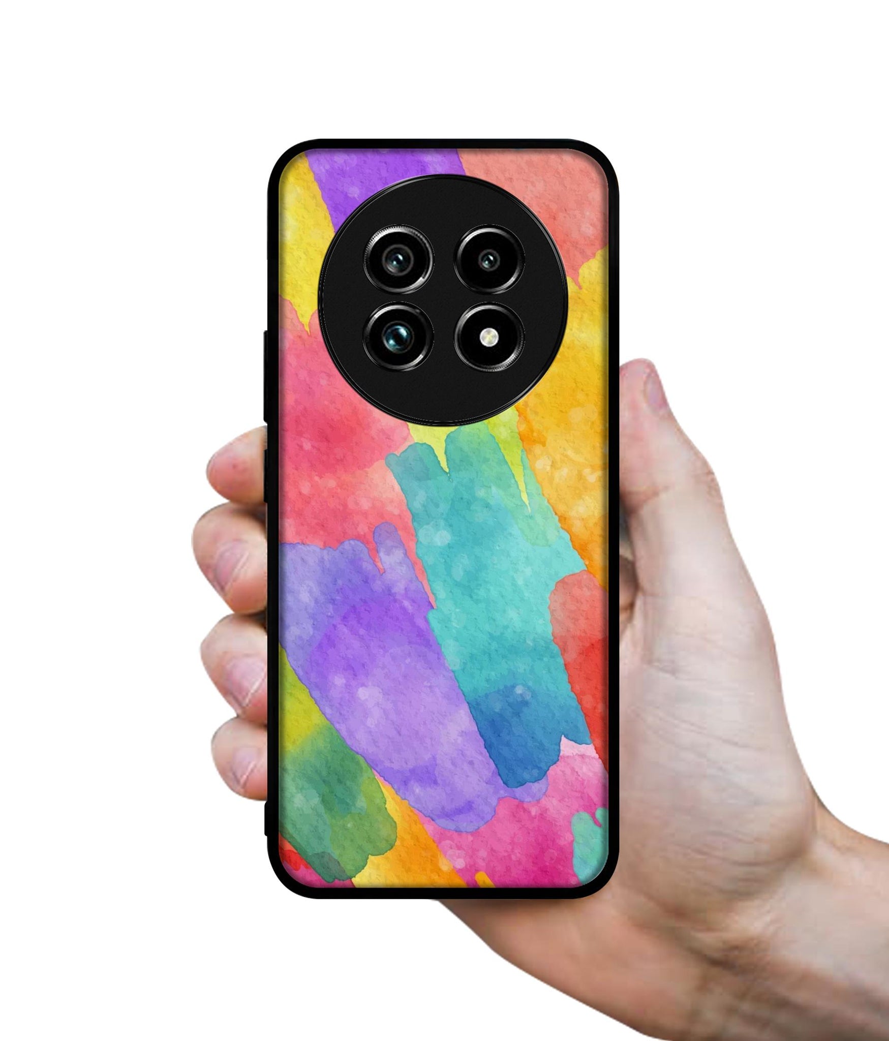 Water Paint Colorful Abstract Design Designer 2D Printed Back Case Cover for Realme 13 Plus 5G / P1 Speed 5G