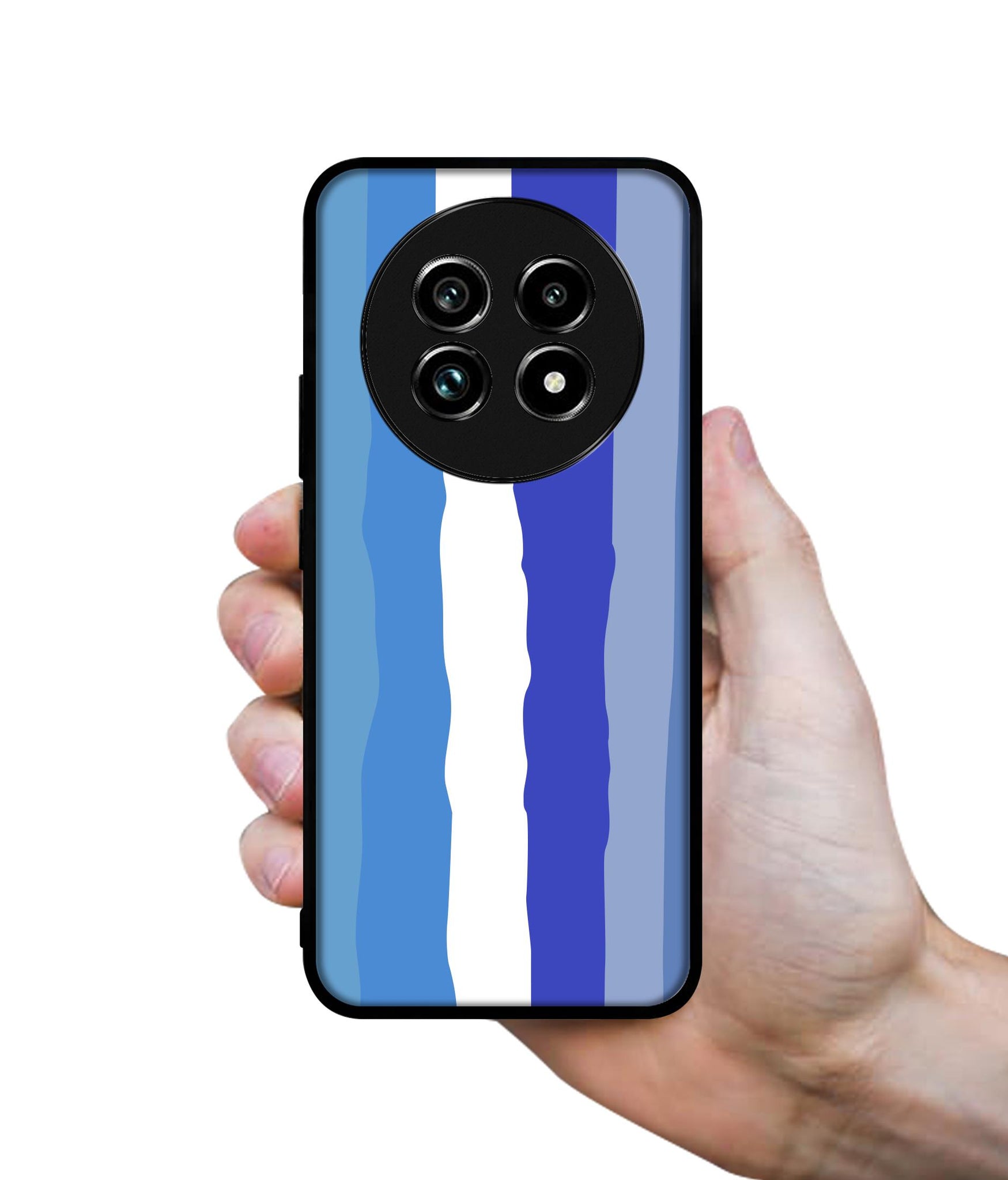 Blue Stripes Rainbow Design Designer 2D Printed Back Case Cover for Realme 13 Plus 5G / P1 Speed 5G