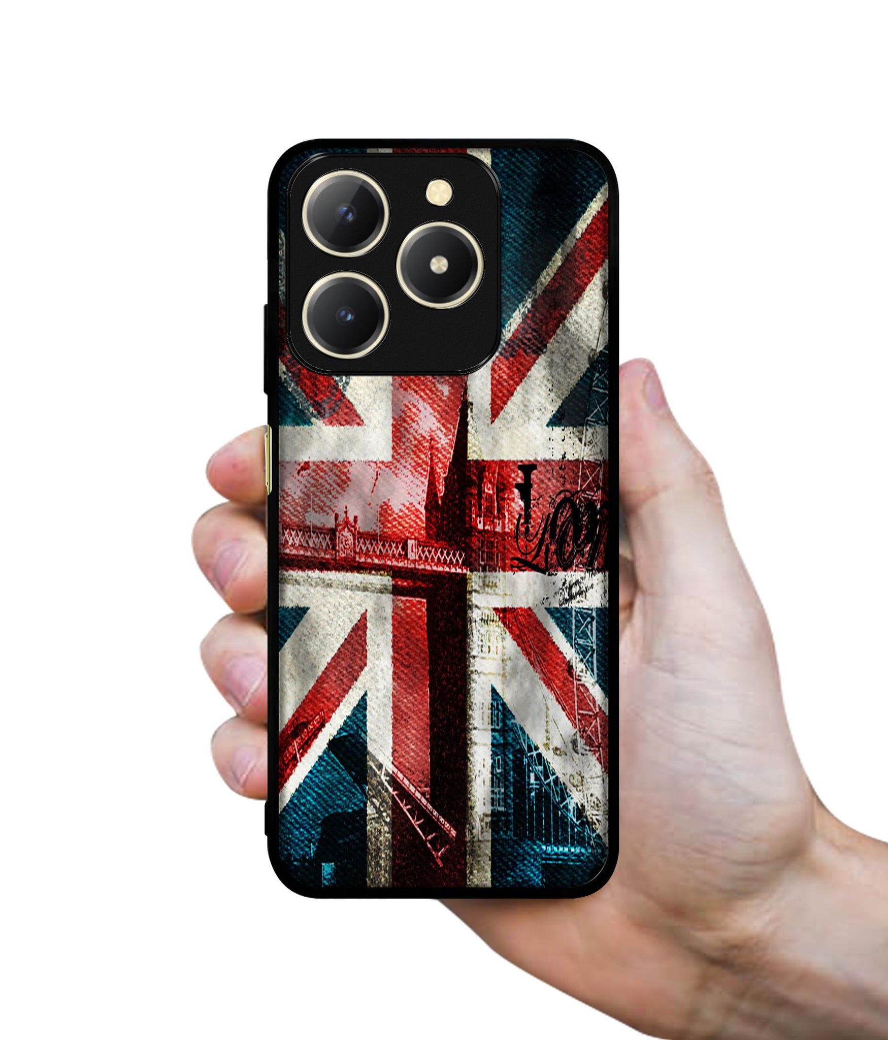 London Flag wallpaper Design Designer 2D Printed Back Case Cover for Realme C61 4G