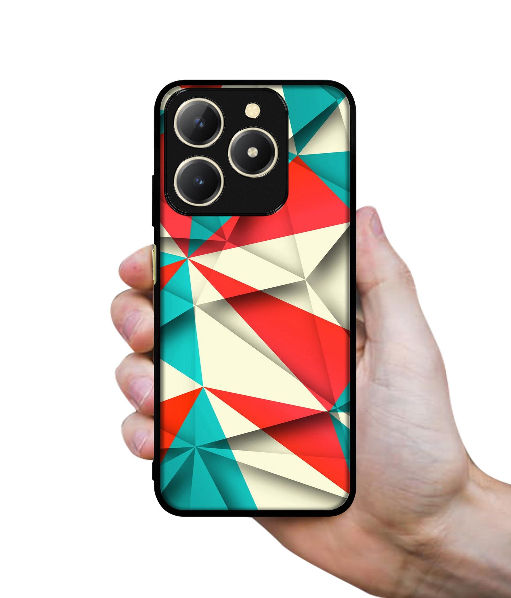 Red Blue White Pattern Design Designer 2D Printed Back Case Cover for Realme C61 4G