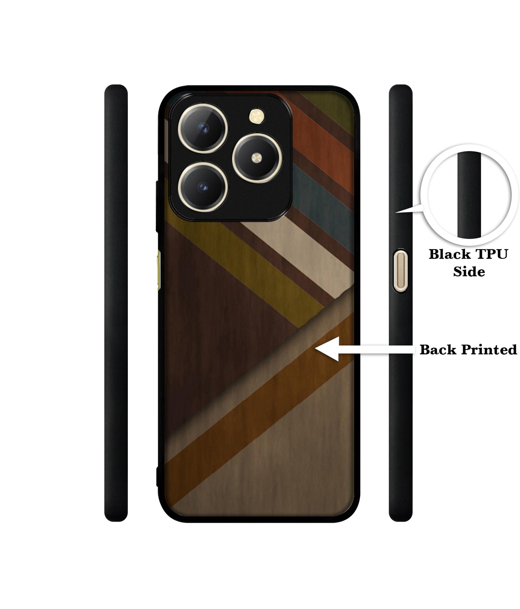Colorful Wooden Pattern Design Designer 2D Printed Back Case Cover for Realme C61 4G