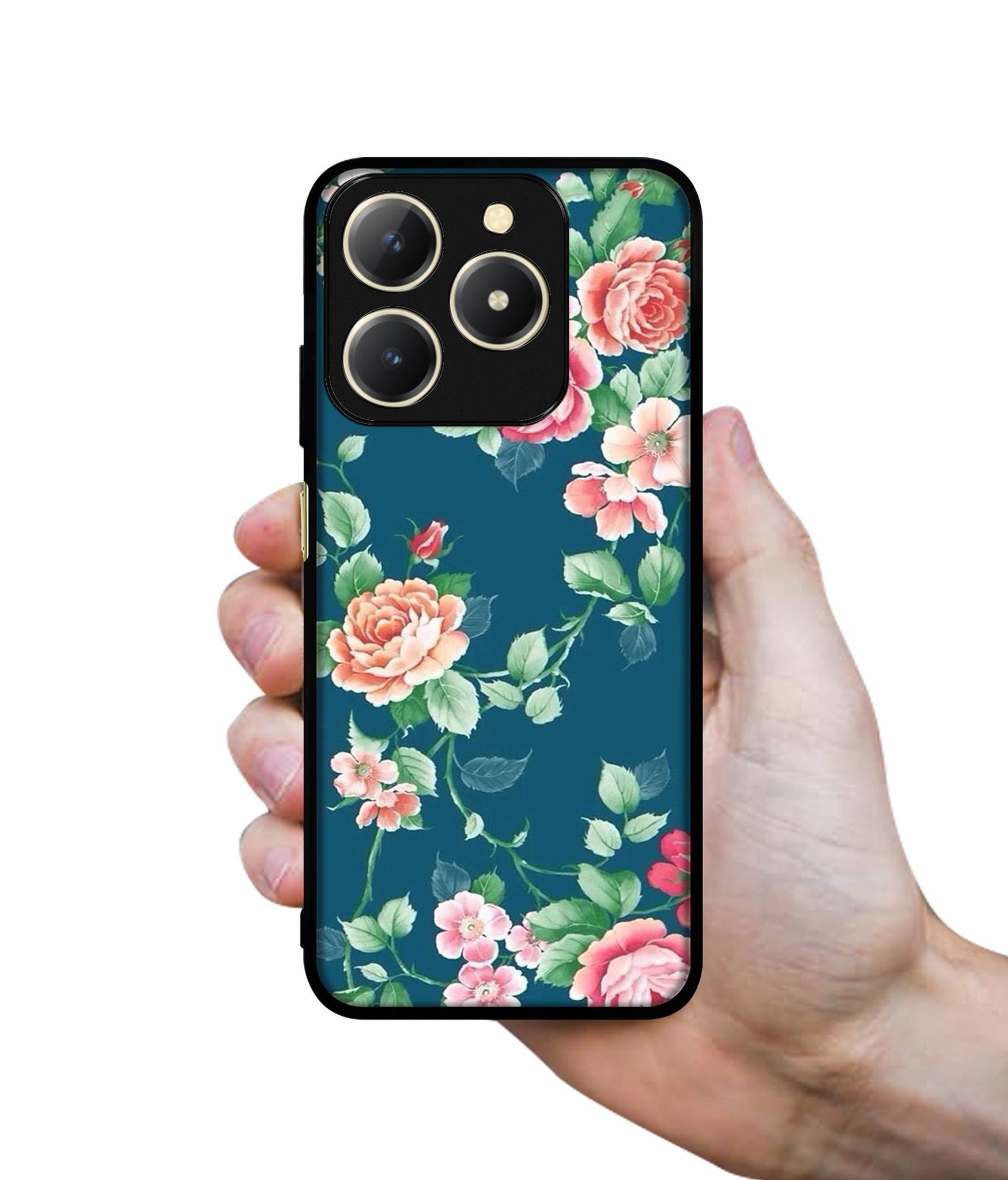 Vintage Floral Design Designer 2D Printed Back Case Cover for Realme C61 4G