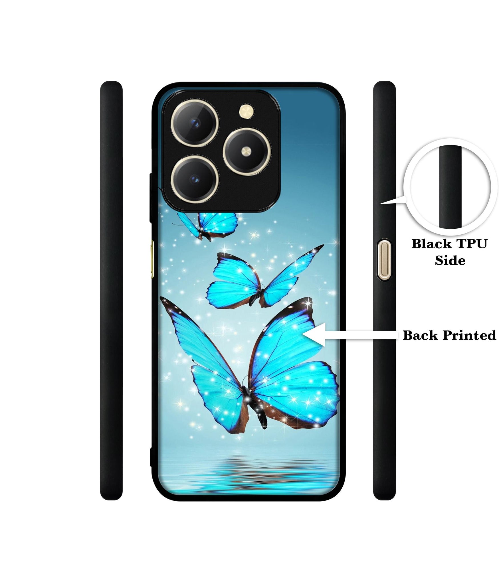 Flying Butterflies Design Designer 2D Printed Back Case Cover for Realme C61 4G