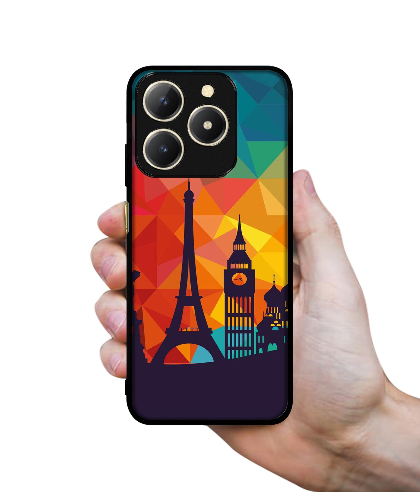Colored Paris Design Designer 2D Printed Back Case Cover for Realme C61 4G