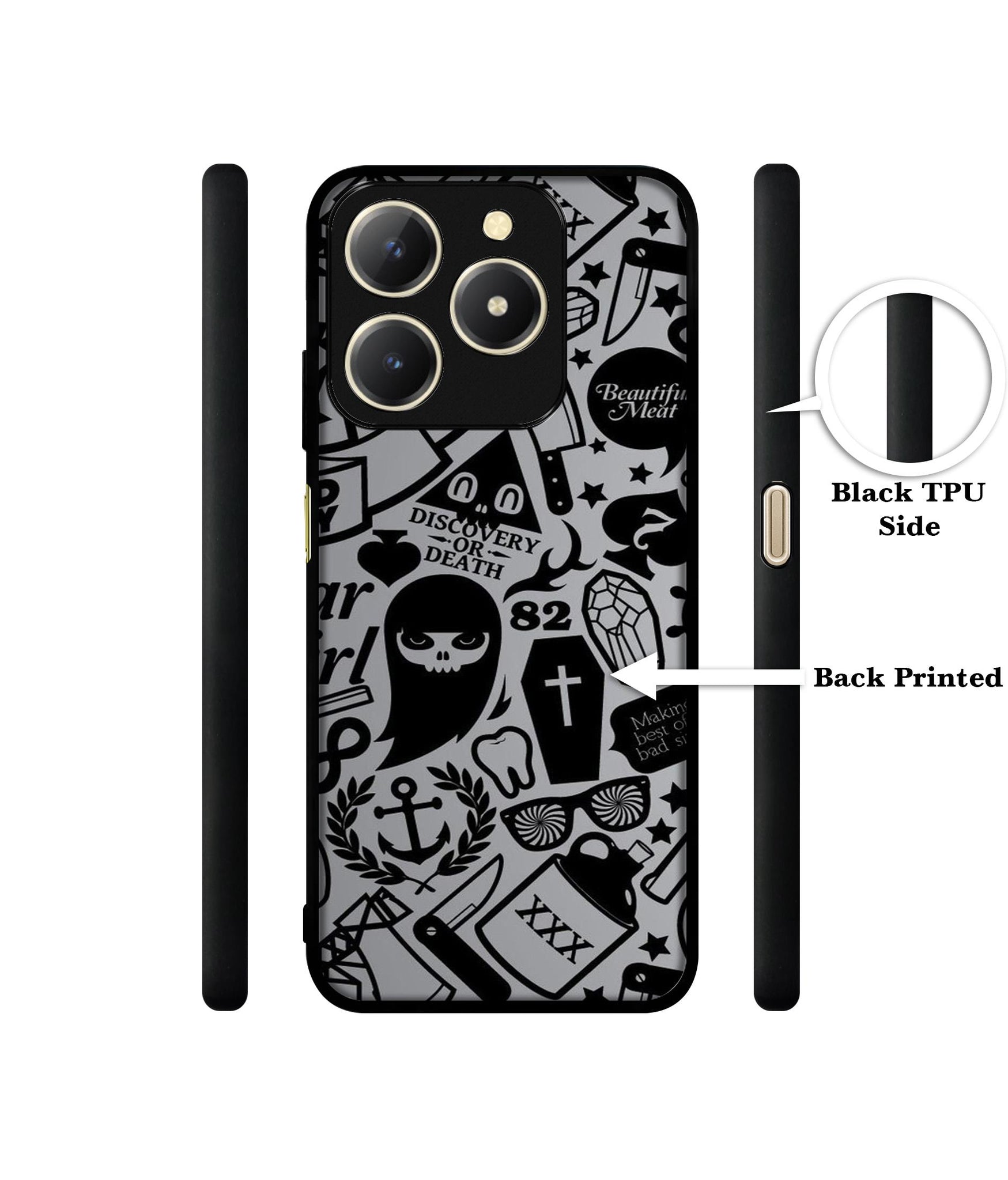 Discover Or Death Design Designer 2D Printed Back Case Cover for Realme C61 4G