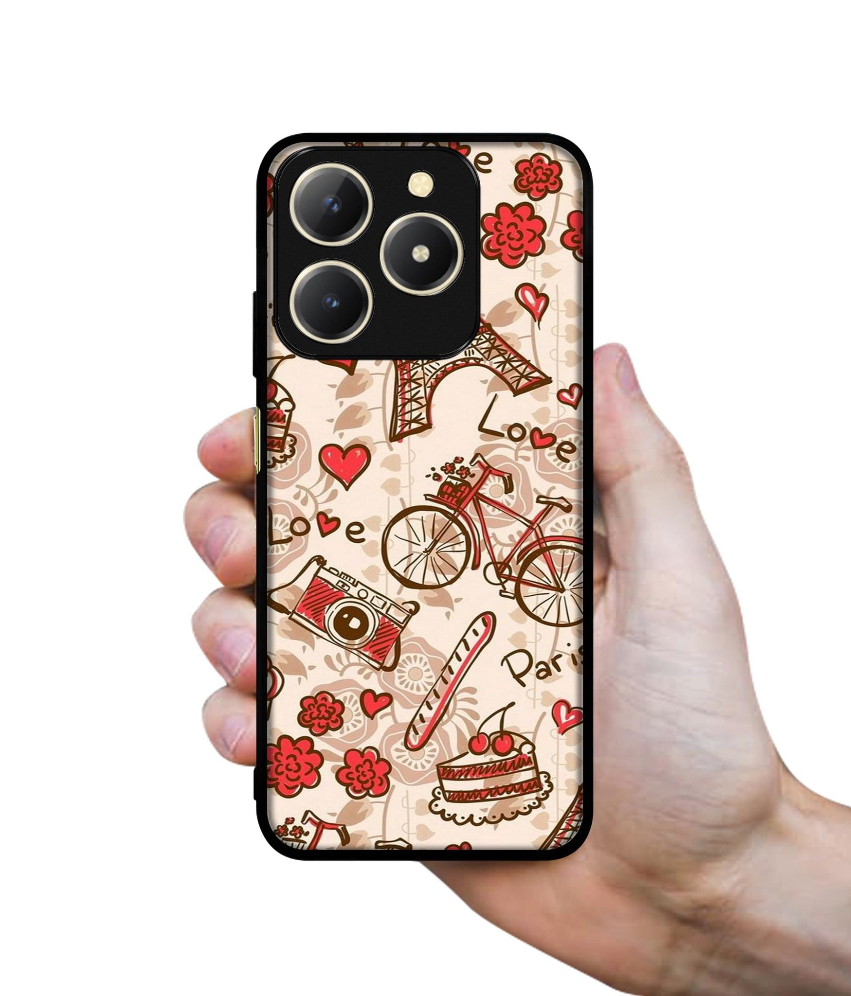 Vintage Paris Design Designer 2D Printed Back Case Cover for Realme C61 4G