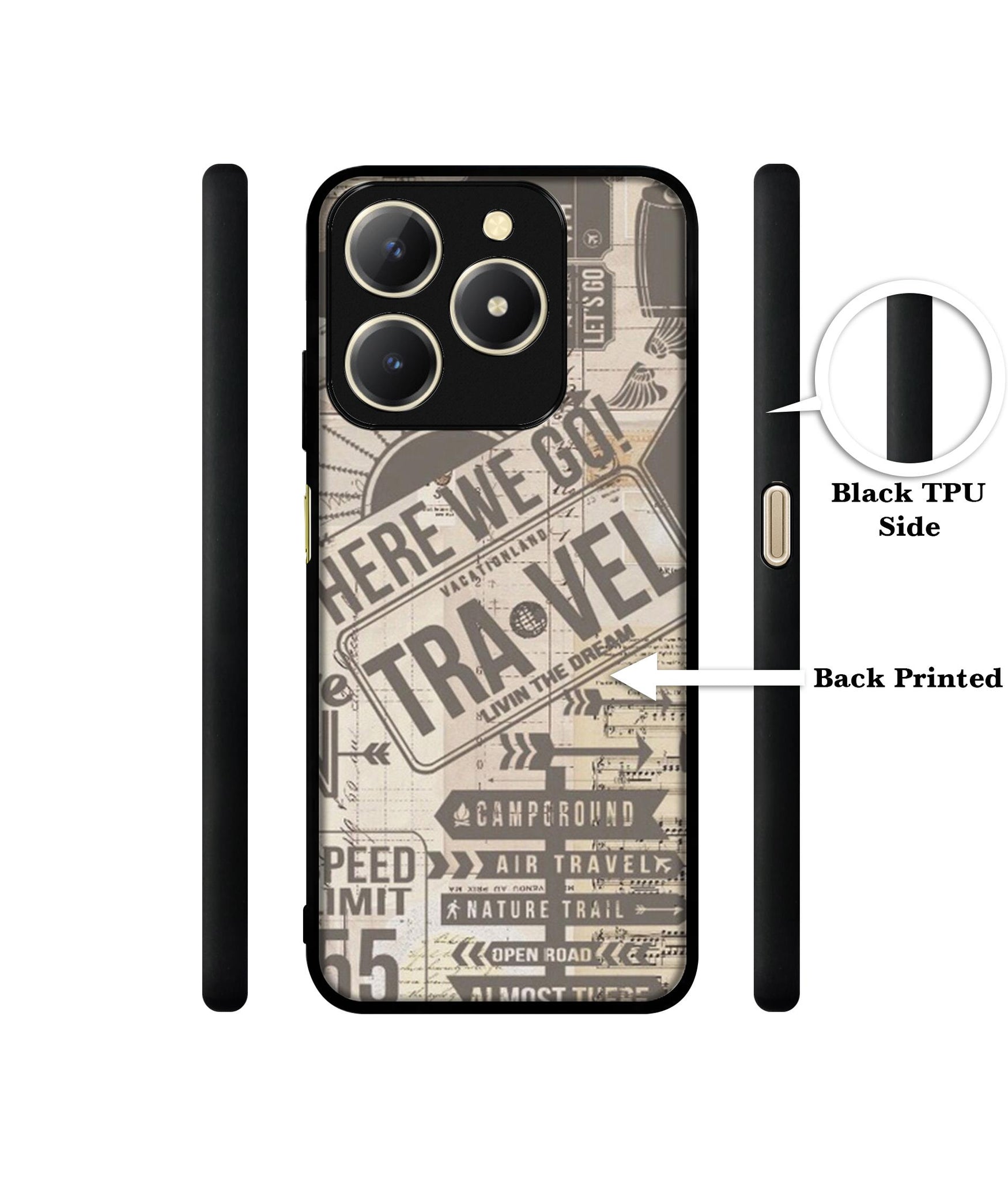 Travel Design Designer 2D Printed Back Case Cover for Realme C61 4G