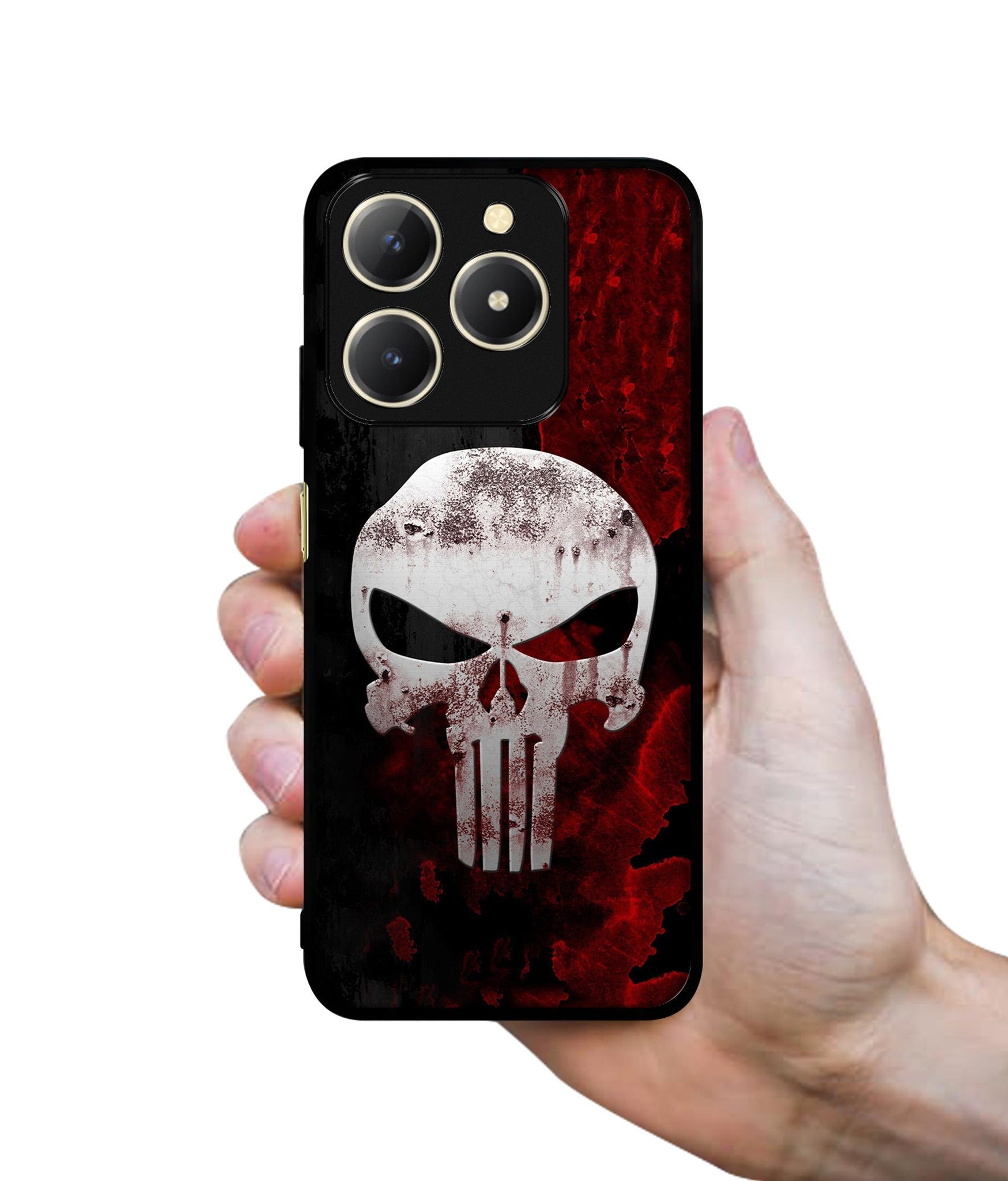 Punisher Skull Design Designer 2D Printed Back Case Cover for Realme C61 4G