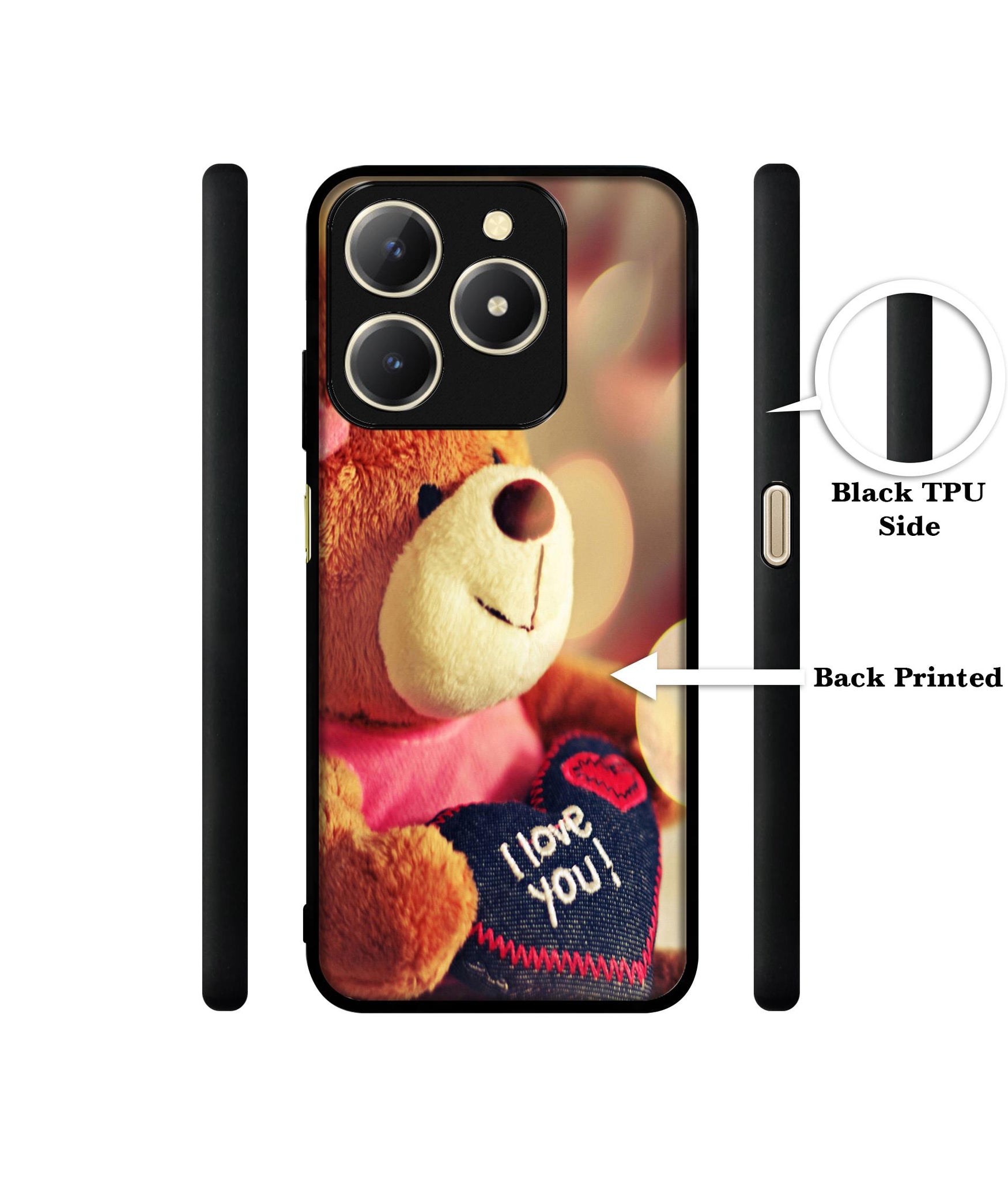 Teddy Bear Design Designer 2D Printed Back Case Cover for Realme C61 4G