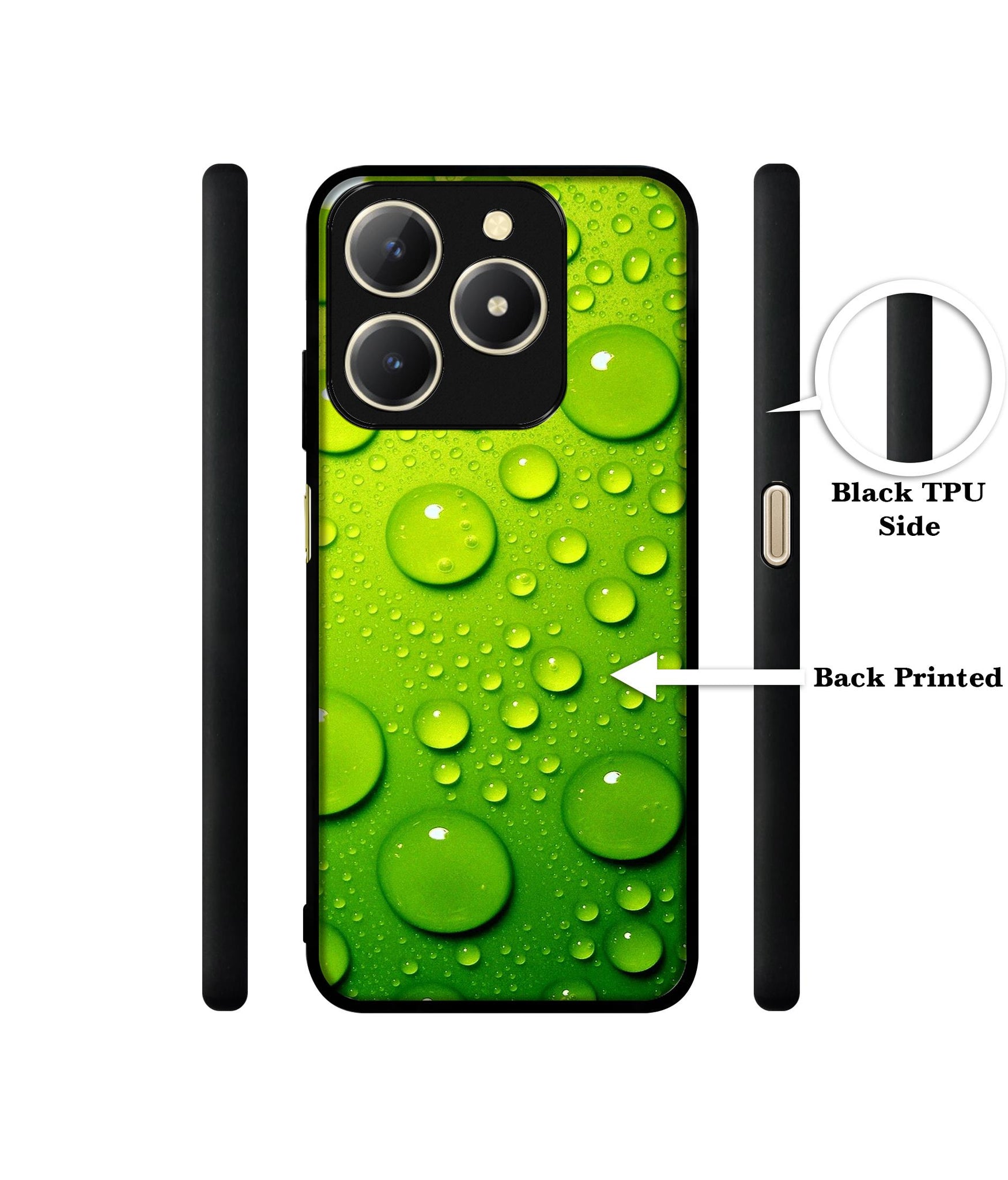 Green Bubbles Design Designer 2D Printed Back Case Cover for Realme C61 4G