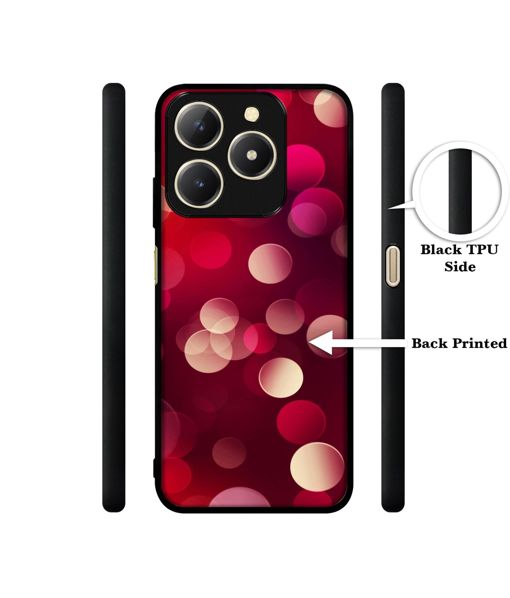 3D Circles Design Designer 2D Printed Back Case Cover for Realme C61 4G