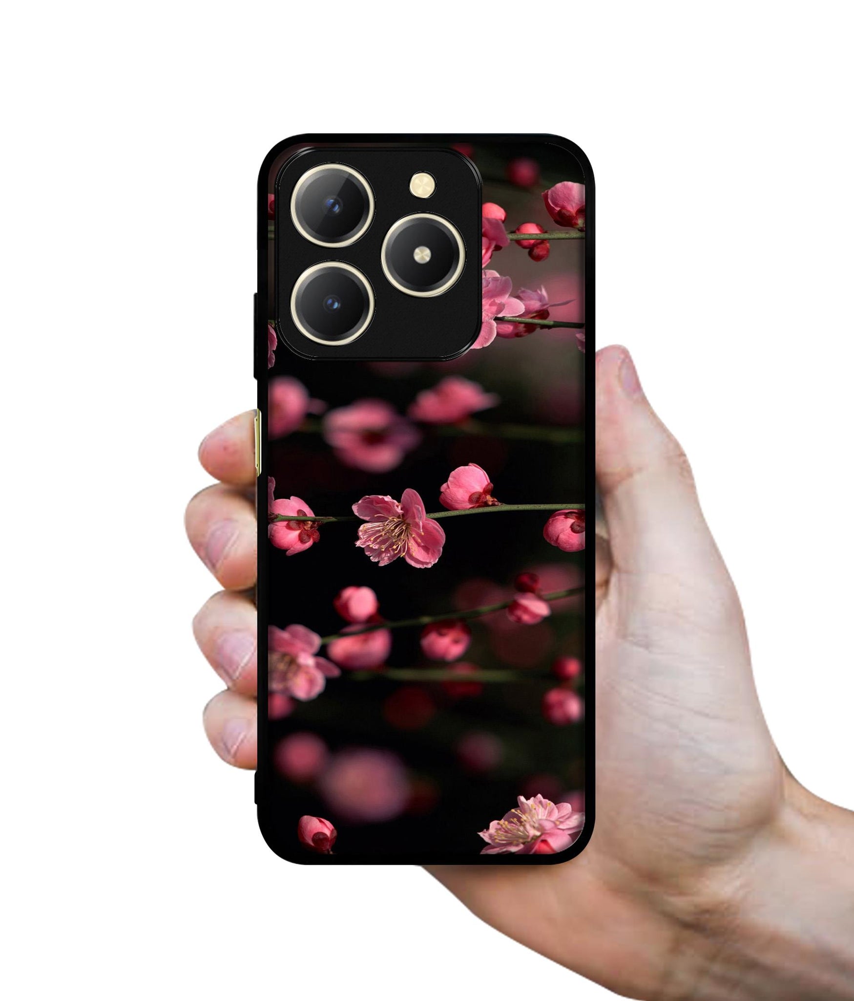 Pink Flowers Design Designer 2D Printed Back Case Cover for Realme C61 4G