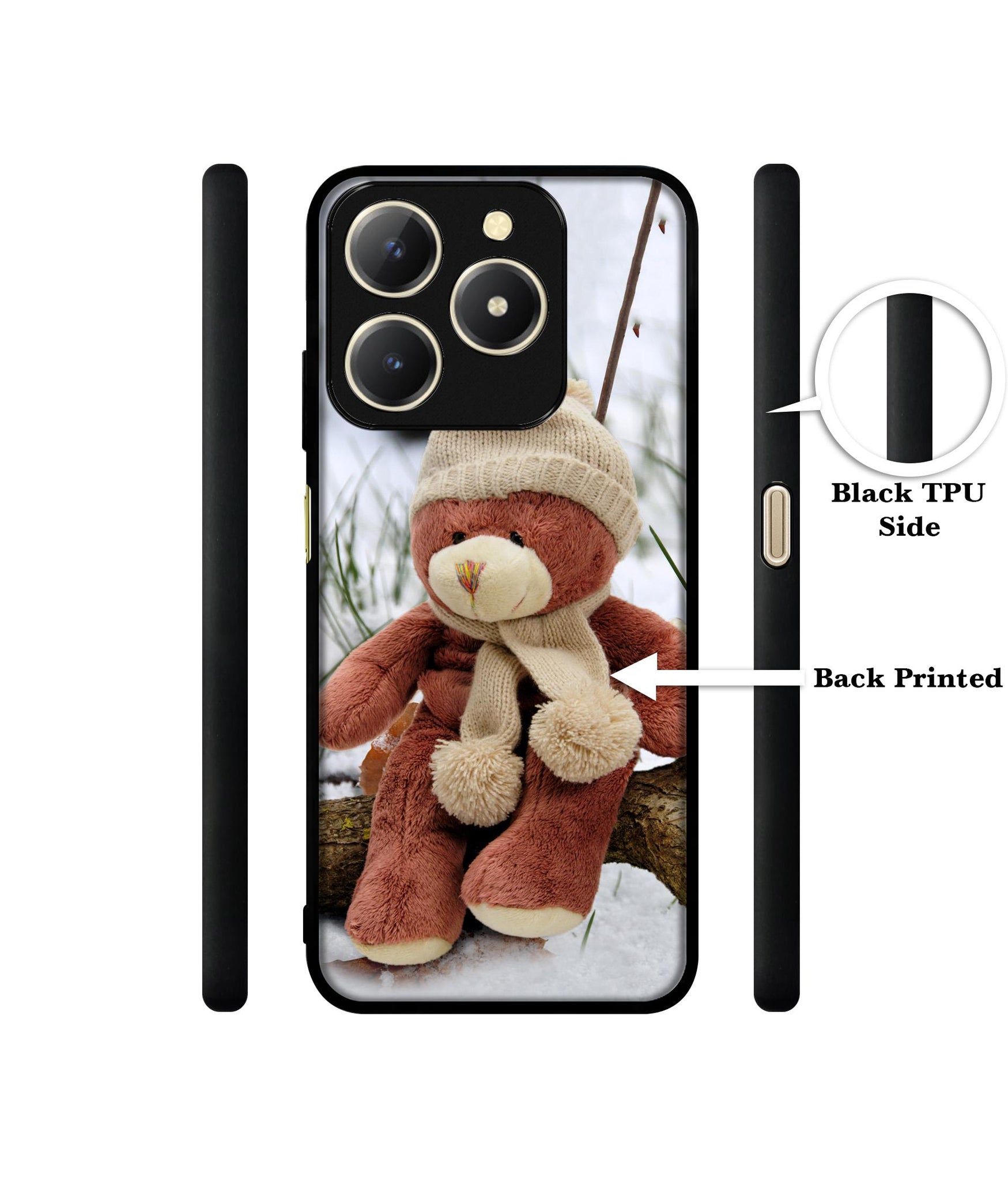 Woolen Bear Design Designer 2D Printed Back Case Cover for Realme C61 4G