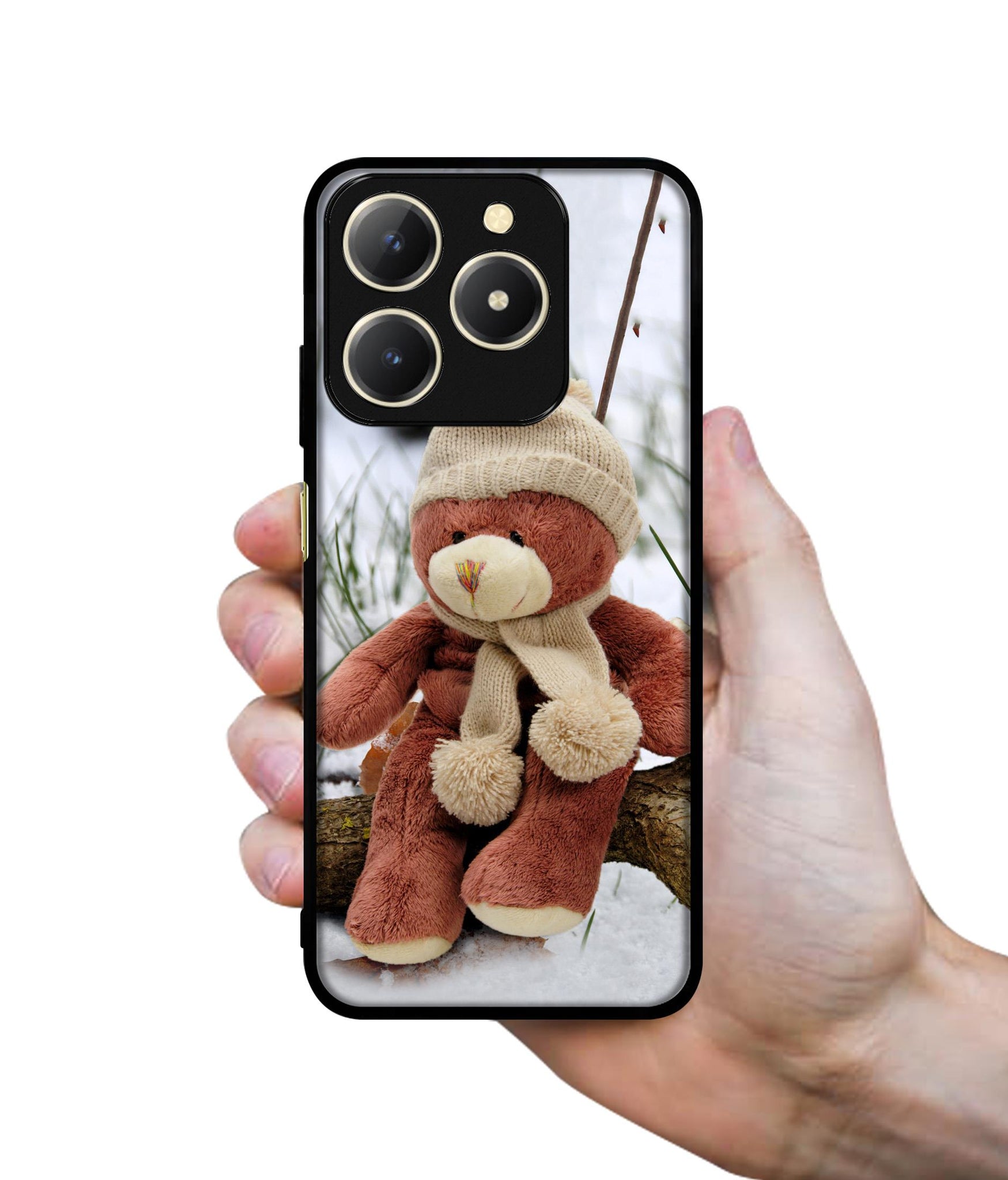 Woolen Bear Design Designer 2D Printed Back Case Cover for Realme C61 4G