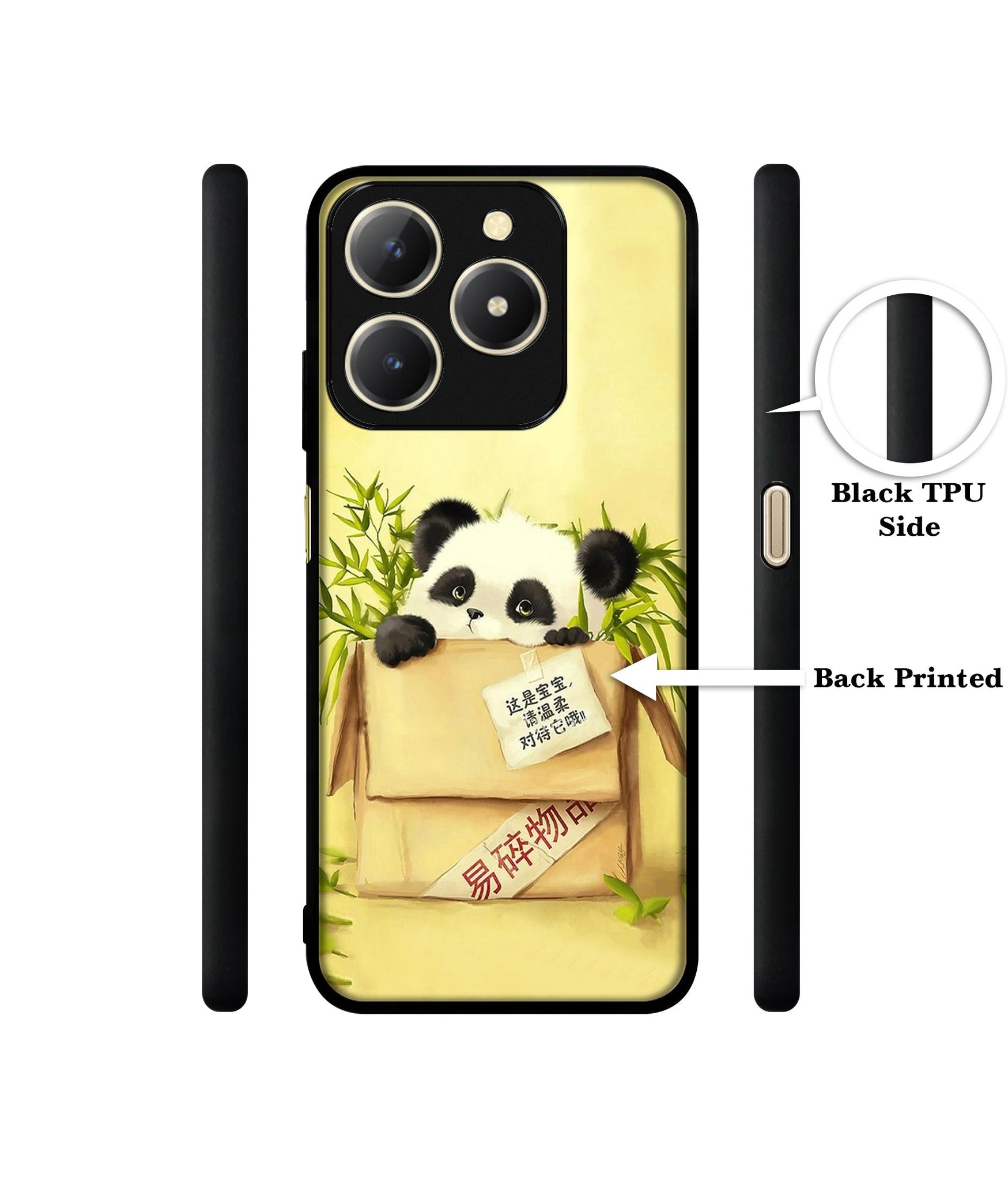 Panda In Box Design Designer 2D Printed Back Case Cover for Realme C61 4G