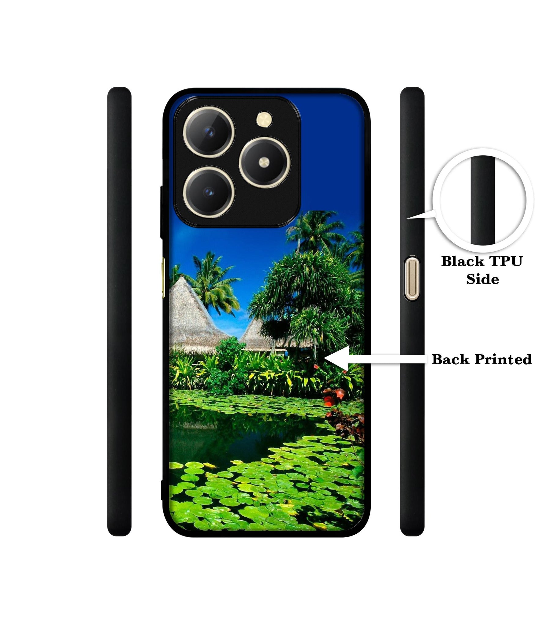 Tropics Water Design Designer 2D Printed Back Case Cover for Realme C61 4G