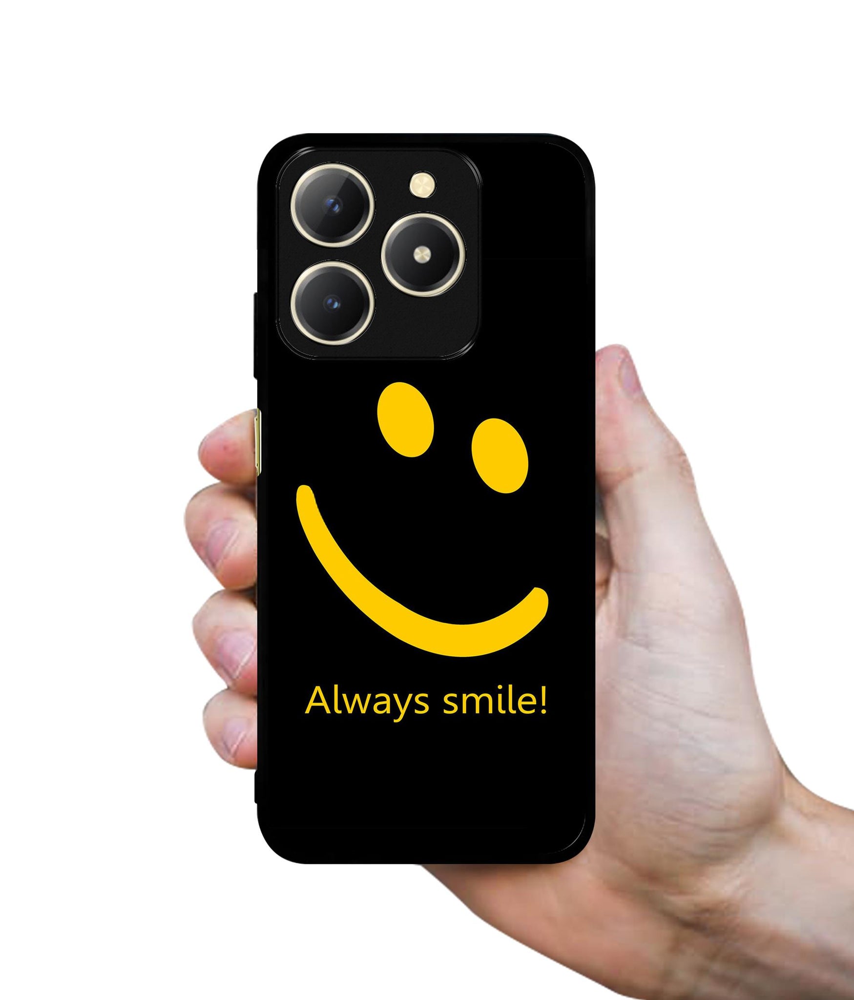Always Smile Quote Design Designer 2D Printed Back Case Cover for Realme C61 4G