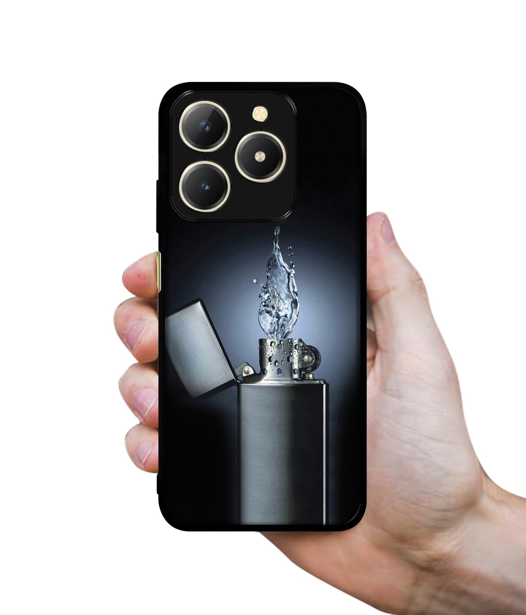 Water Lighter Design Designer 2D Printed Back Case Cover for Realme C61 4G