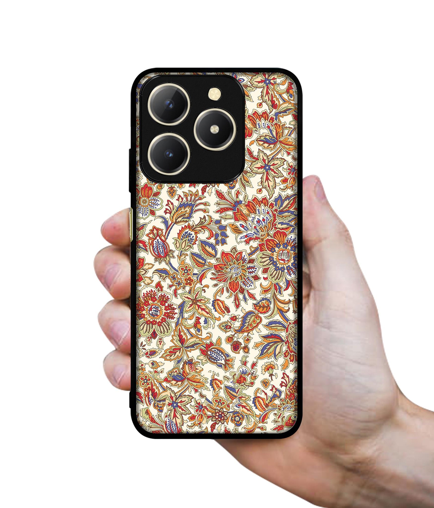 Floral Design Designer 2D Printed Back Case Cover for Realme C61 4G