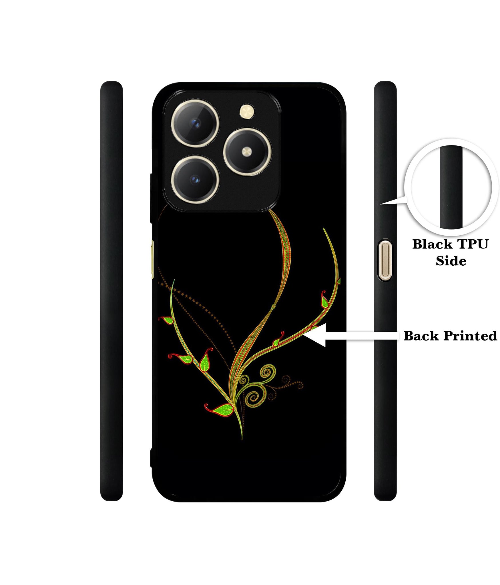 Yellow Pattern Design Designer 2D Printed Back Case Cover for Realme C61 4G