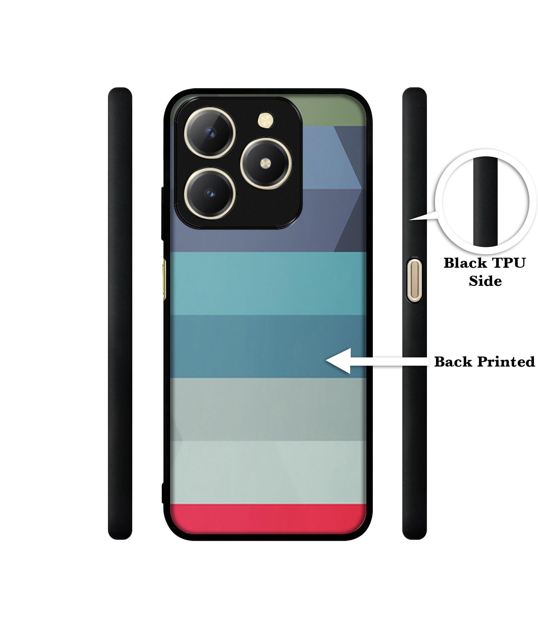 Colorful Lines Design Designer 2D Printed Back Case Cover for Realme C61 4G