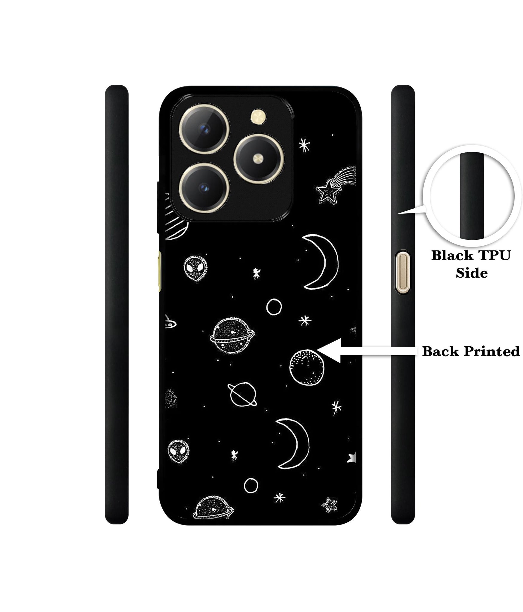 Space Stars Universe Design Designer 2D Printed Back Case Cover for Realme C61 4G