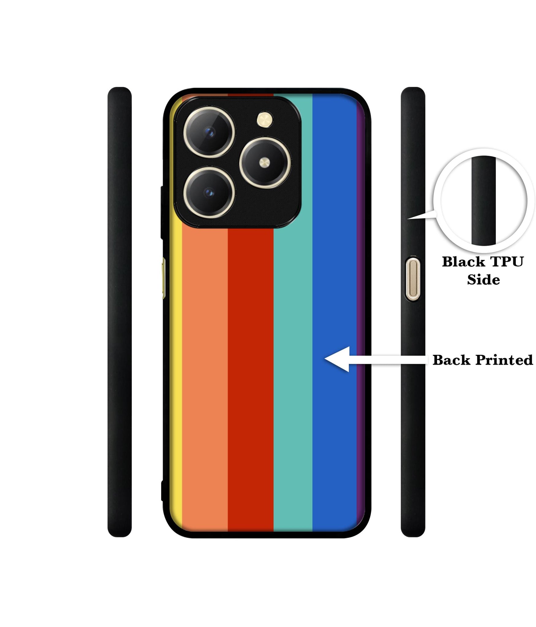 Rainbow Colors Design Designer 2D Printed Back Case Cover for Realme C61 4G