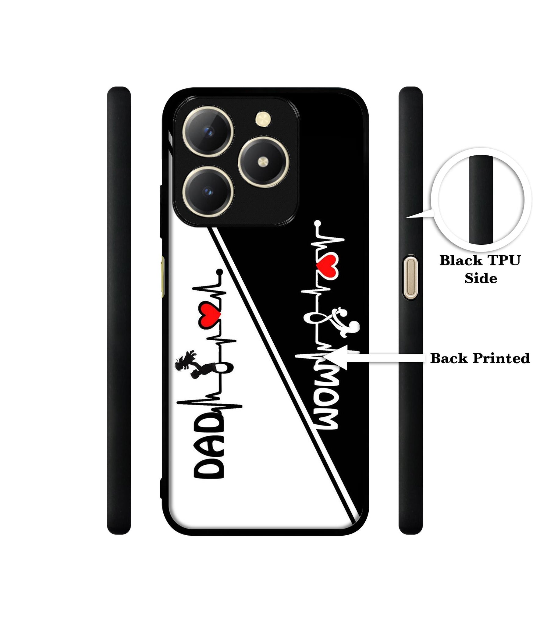 Mom and Dad Lover Design Designer 2D Printed Back Case Cover for Realme C61 4G