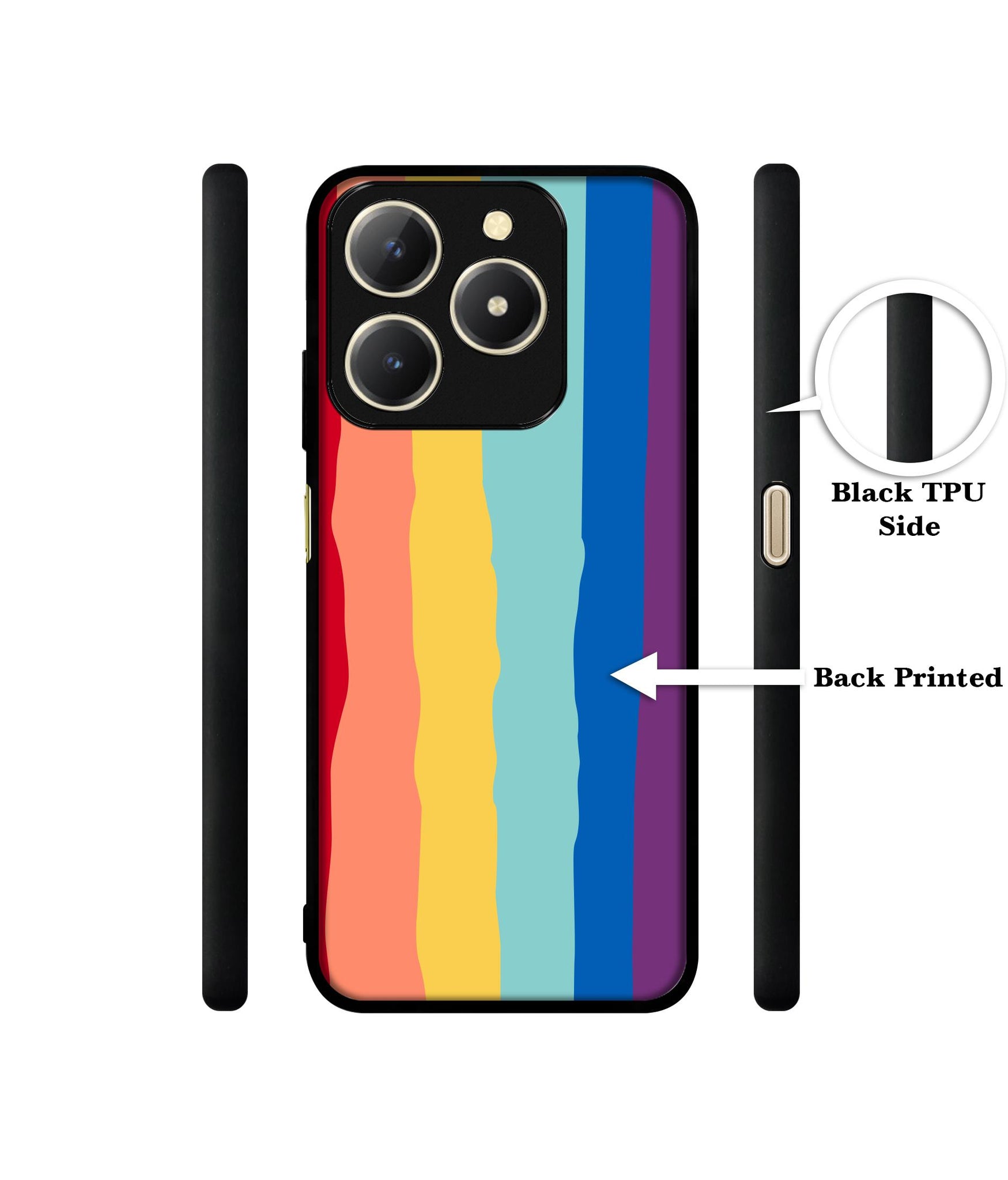 Rainbow Design Designer 2D Printed Back Case Cover for Realme C61 4G