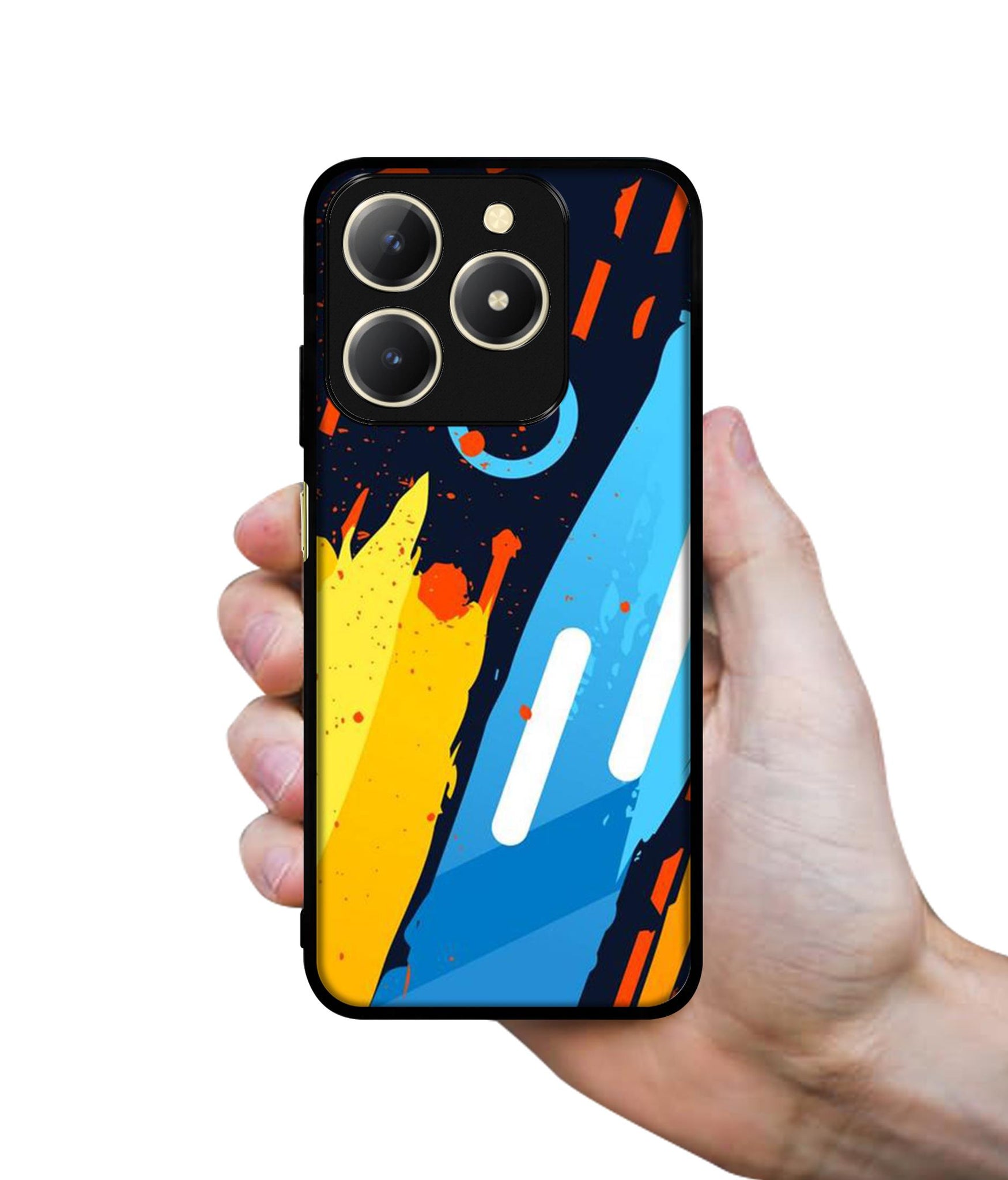 Abstract Stripes Geometric Figures Design Designer 2D Printed Back Case Cover for Realme C61 4G