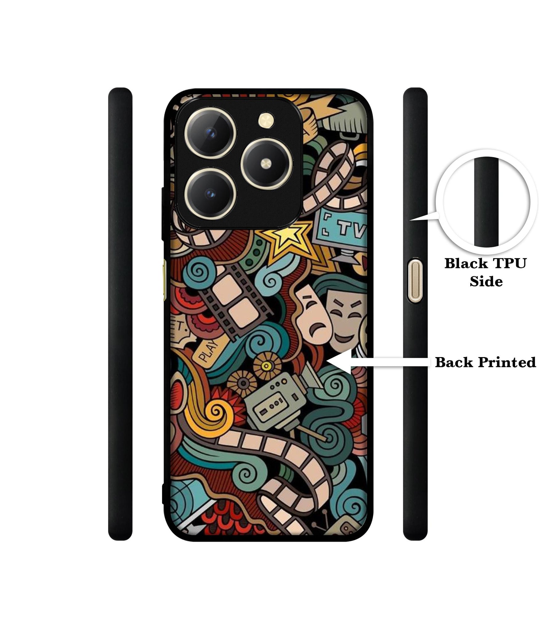 Movies Design Designer 2D Printed Back Case Cover for Realme C61 4G