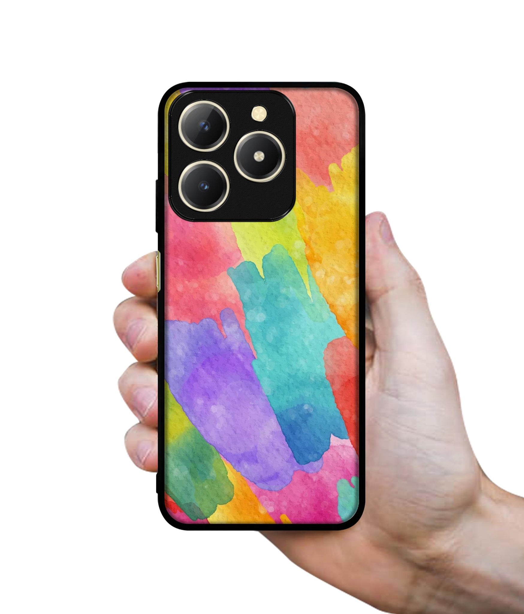 Water Paint Colorful Abstract Design Designer 2D Printed Back Case Cover for Realme C61 4G