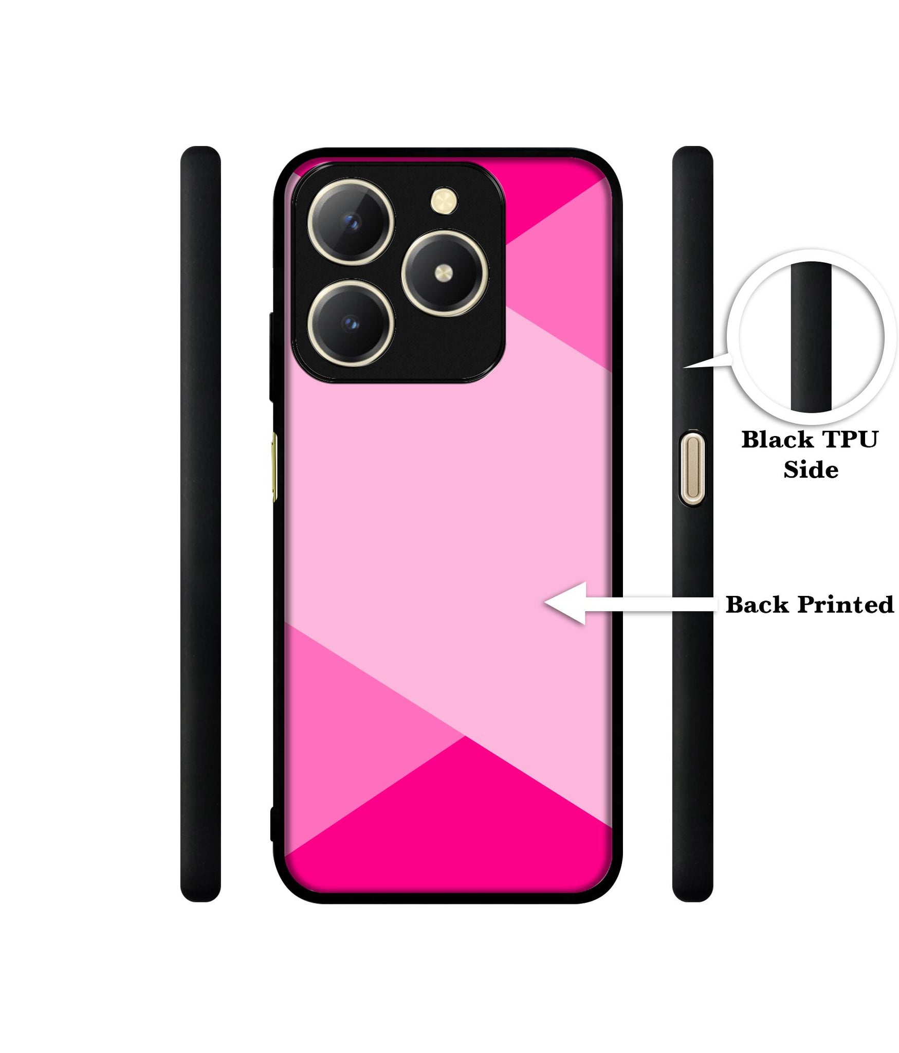 Pink Cross Vector Design Designer 2D Printed Back Case Cover for Realme C61 4G